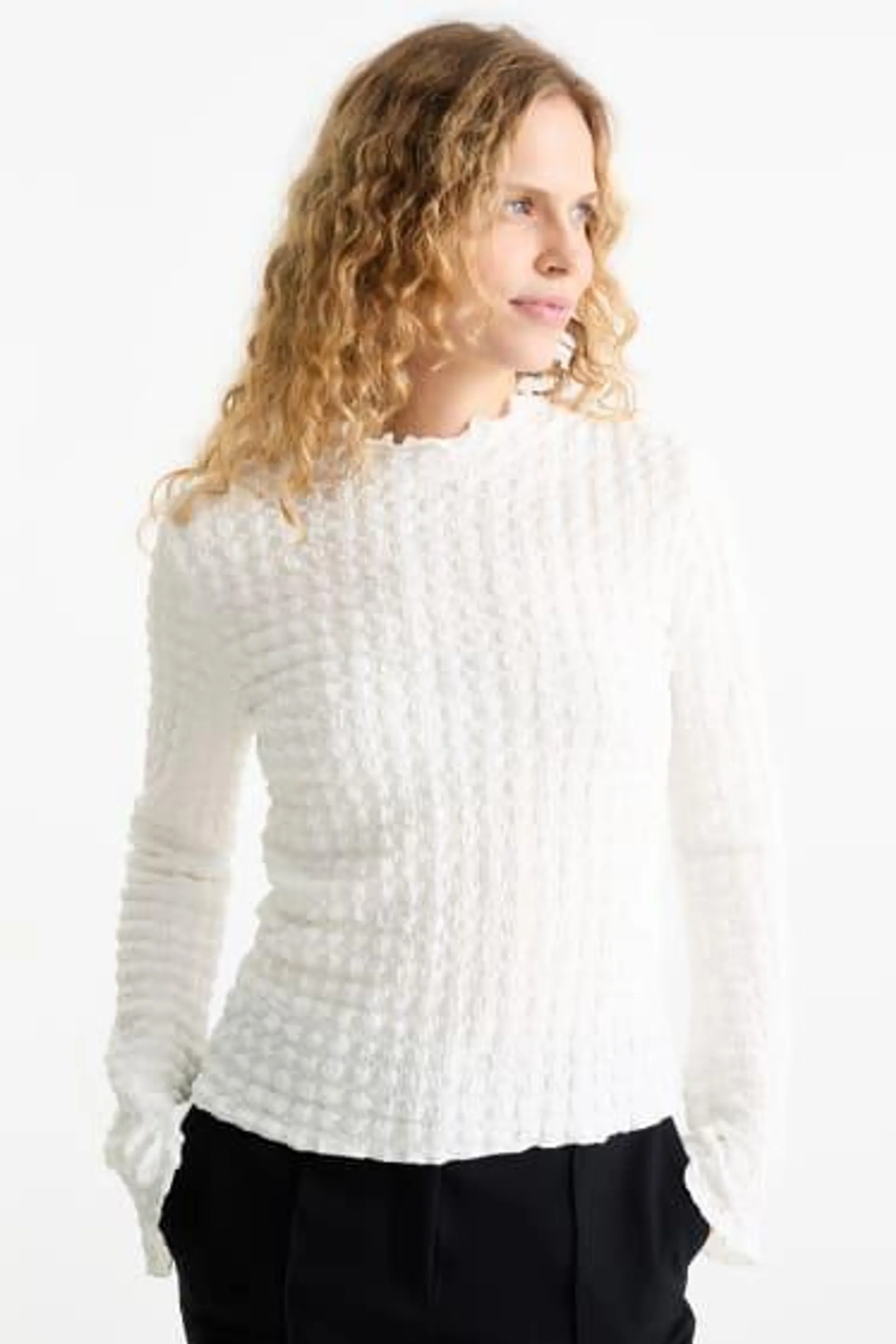 Long sleeve top - textured