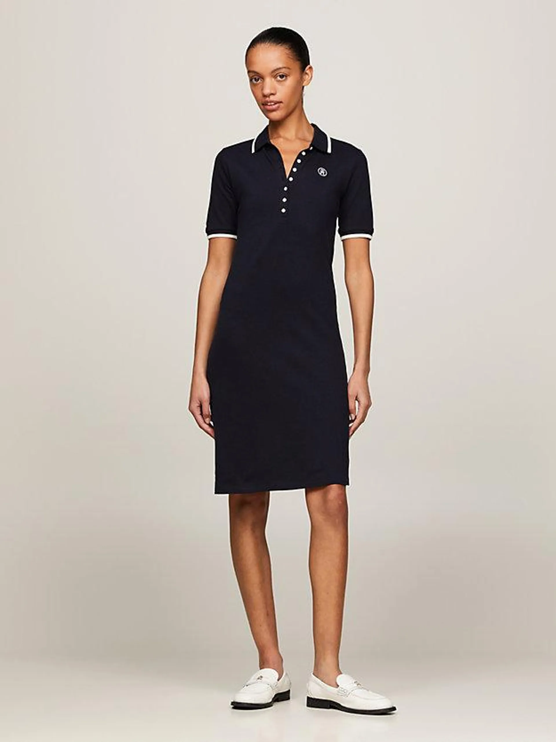 TH Monogram Knee Length Polo Dress