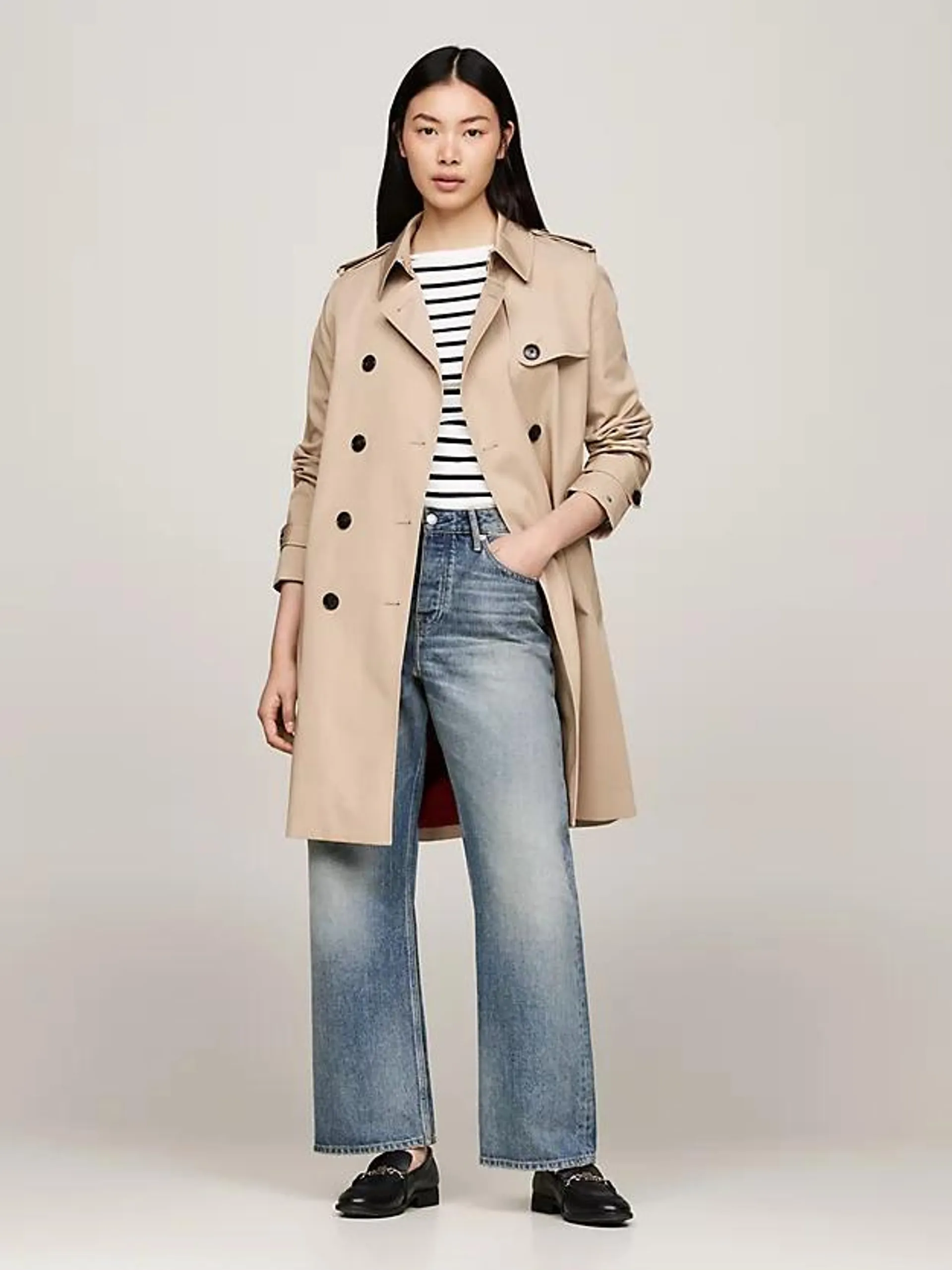 Water Repellent Slim Trench Coat