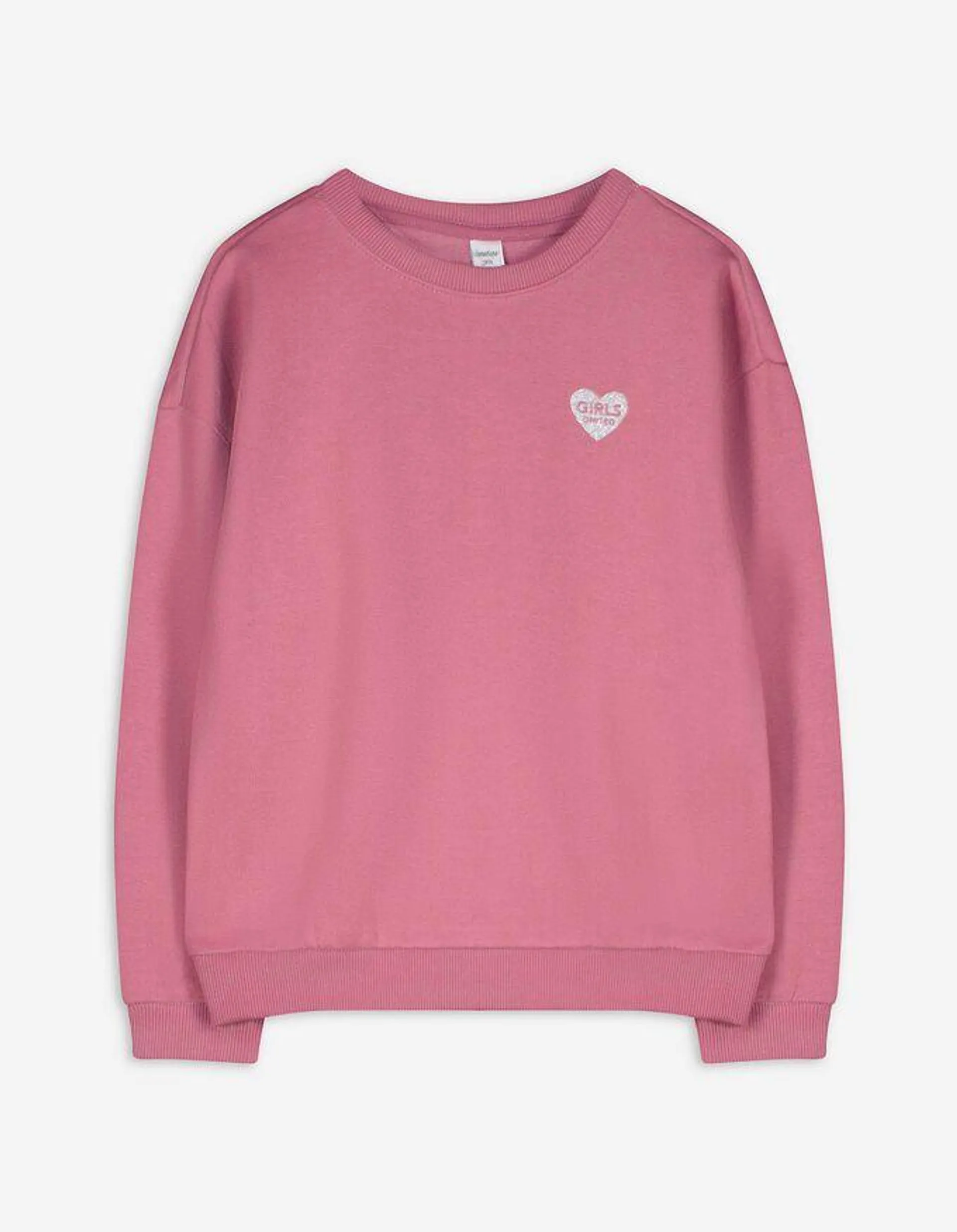 Sweatshirt - Glitterprint - donkerrood