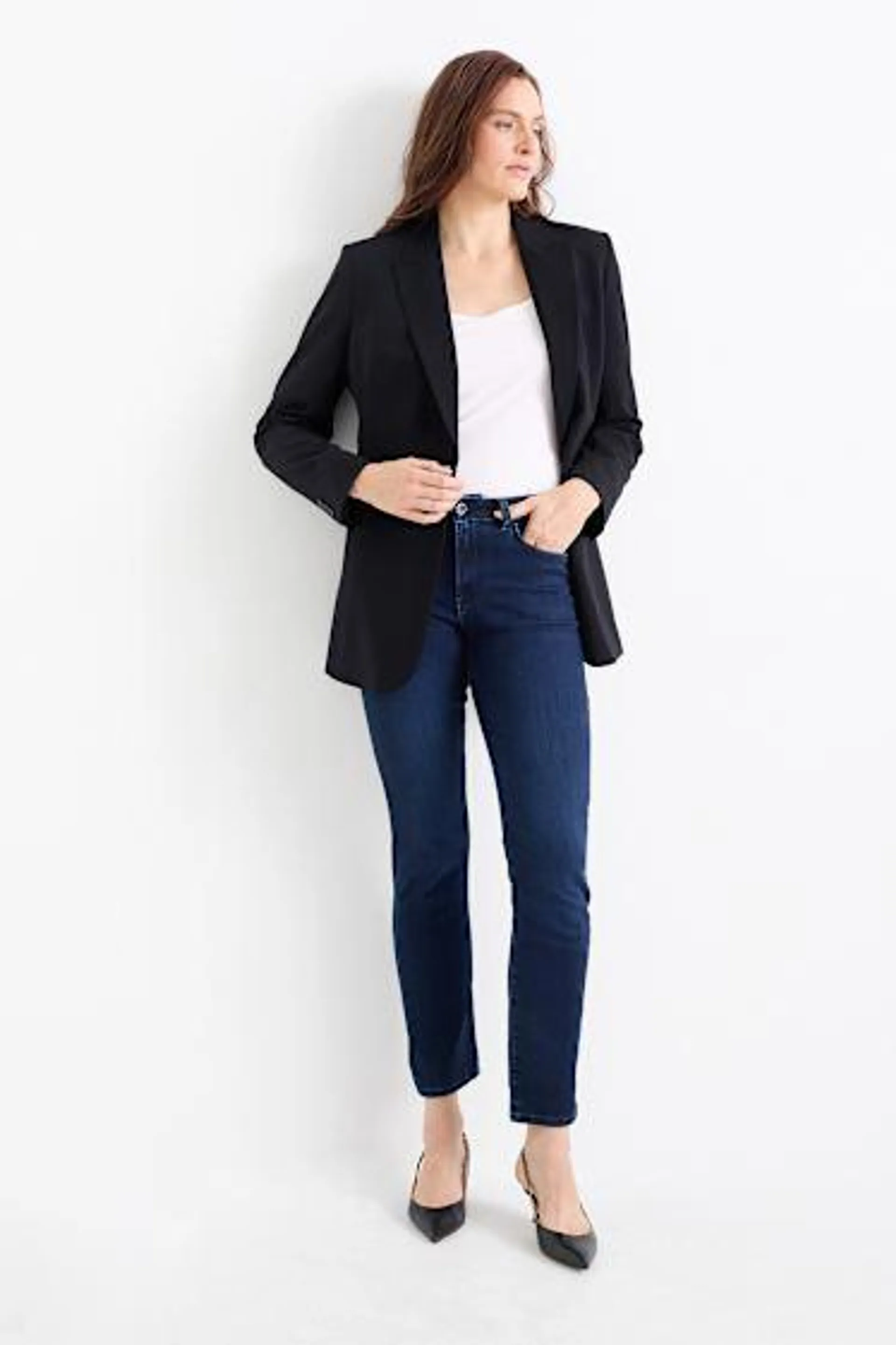 Slim jeans - mid-rise waist