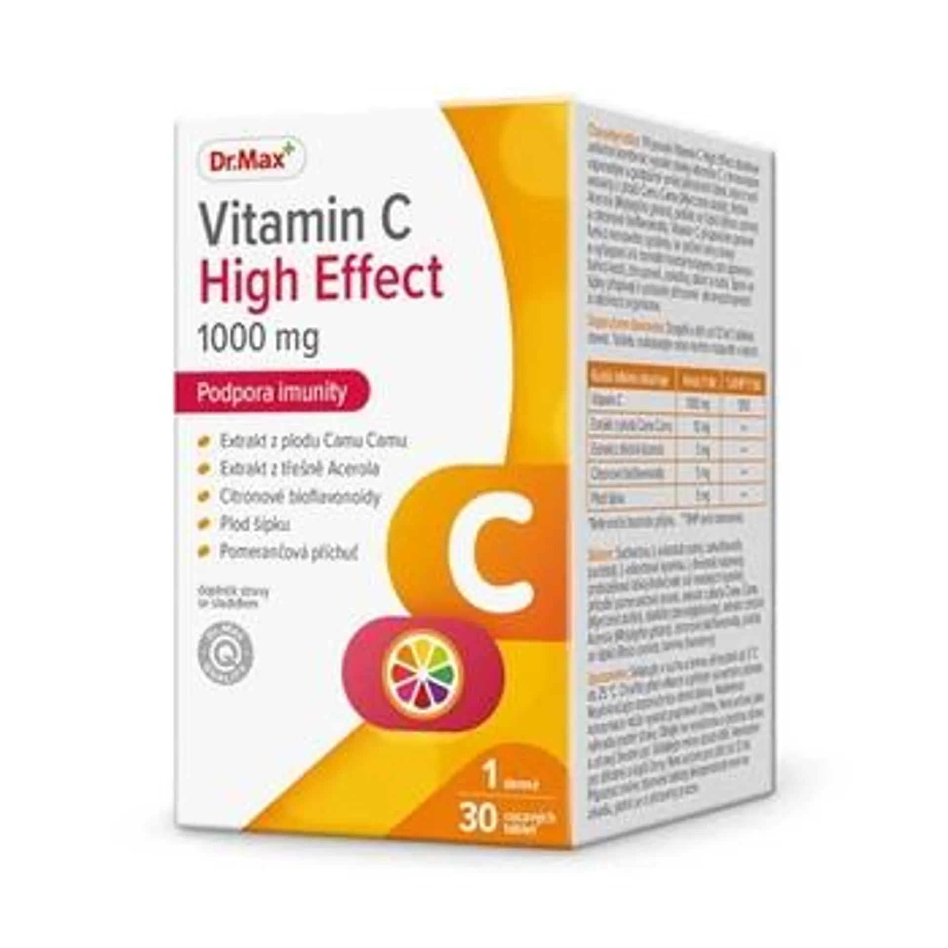 Dr. Max Vitamin C High Effect 1000 mg 30 žvýkacích tablet