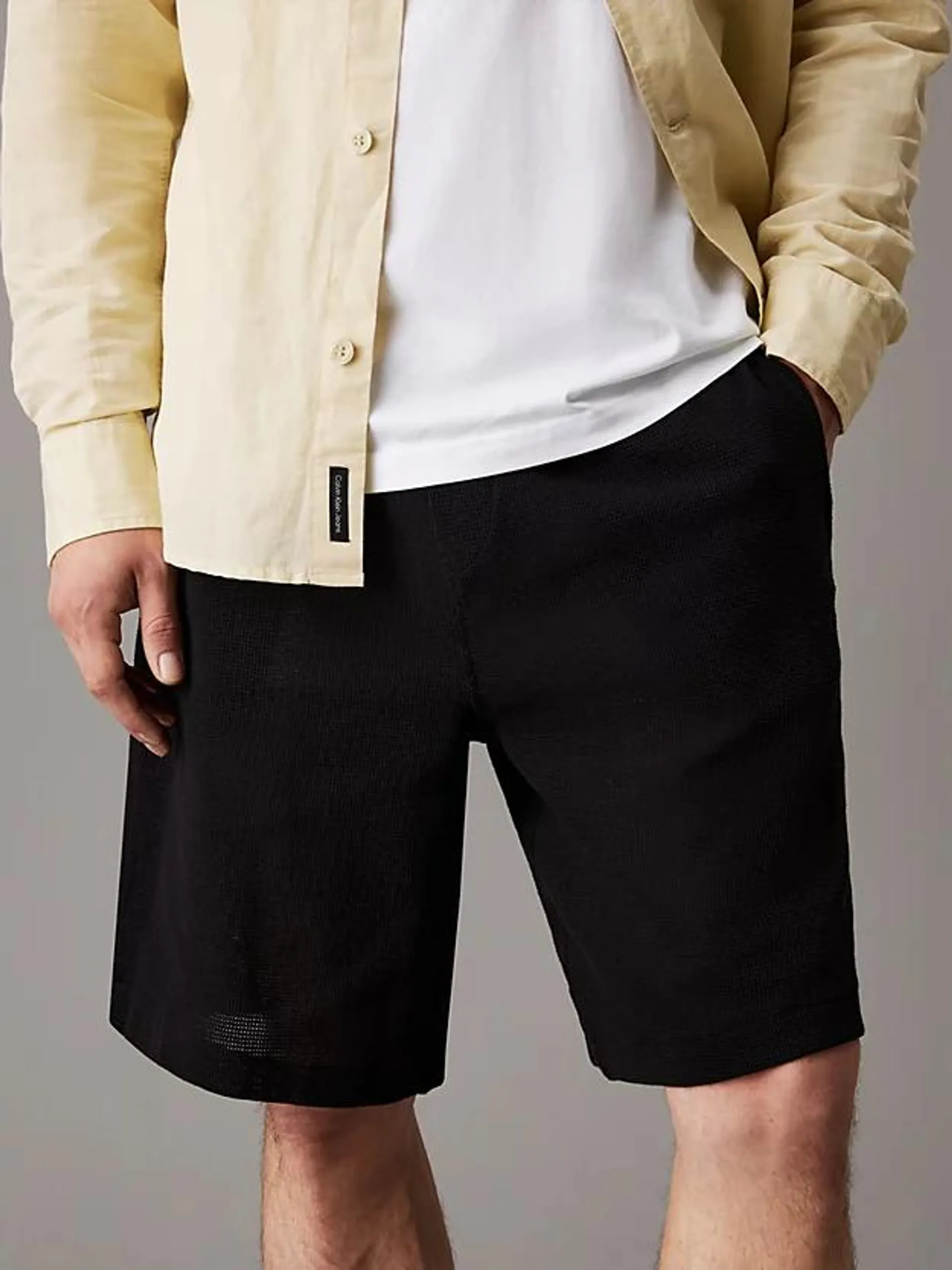 Relaxed Structured Jersey Shorts