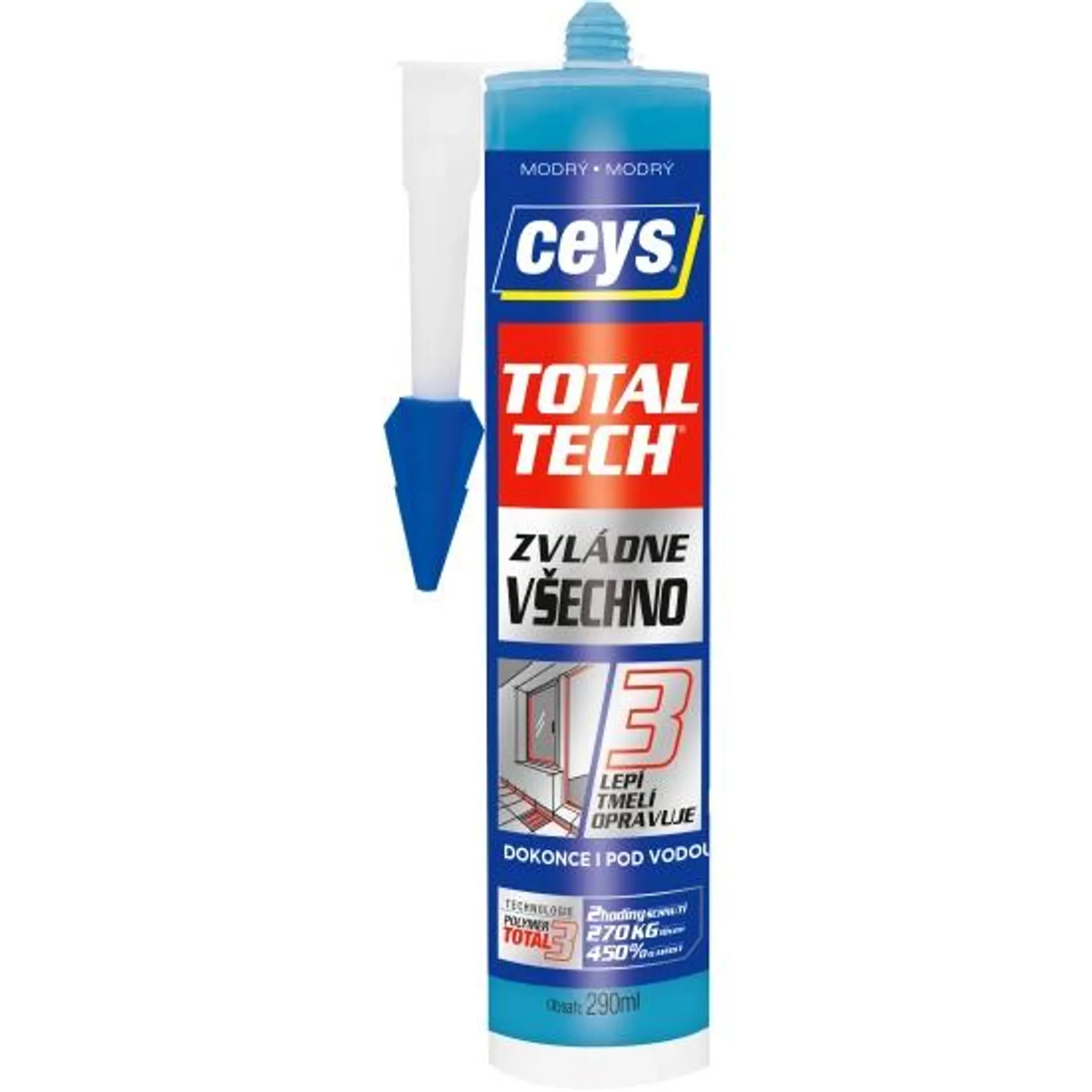 Ceys Total Tech univerzální lepidlo a tmel, modrý, 290 ml