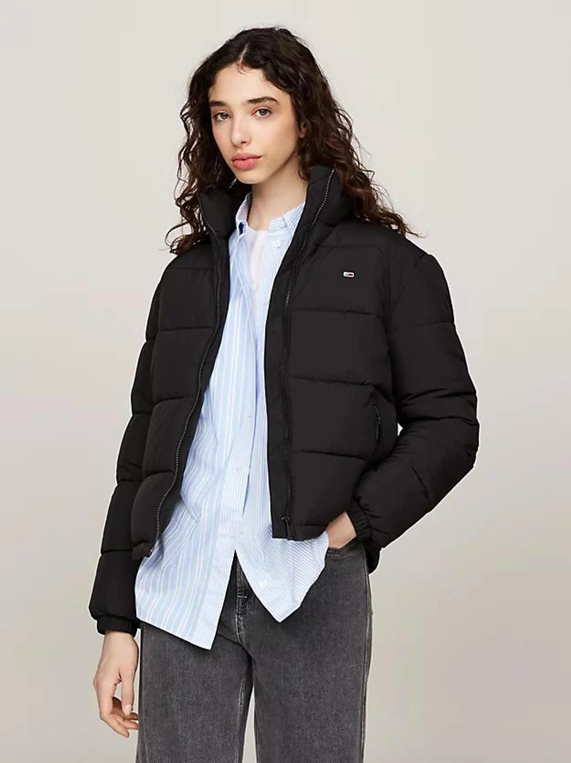 High-Neck Zip-Thru Puffer Jacket