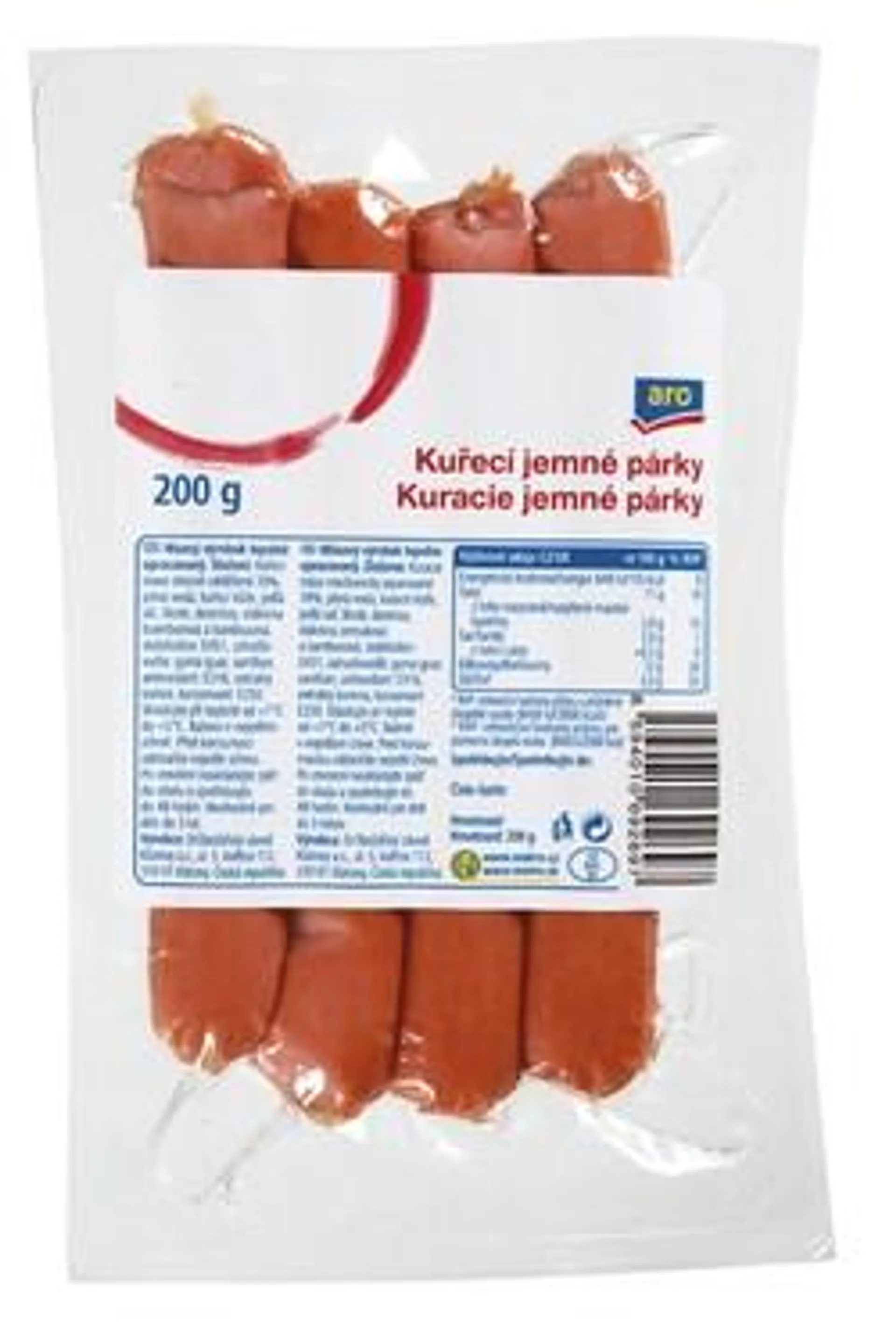 aro Kuřecí Párky jemné chlaz. 200 g