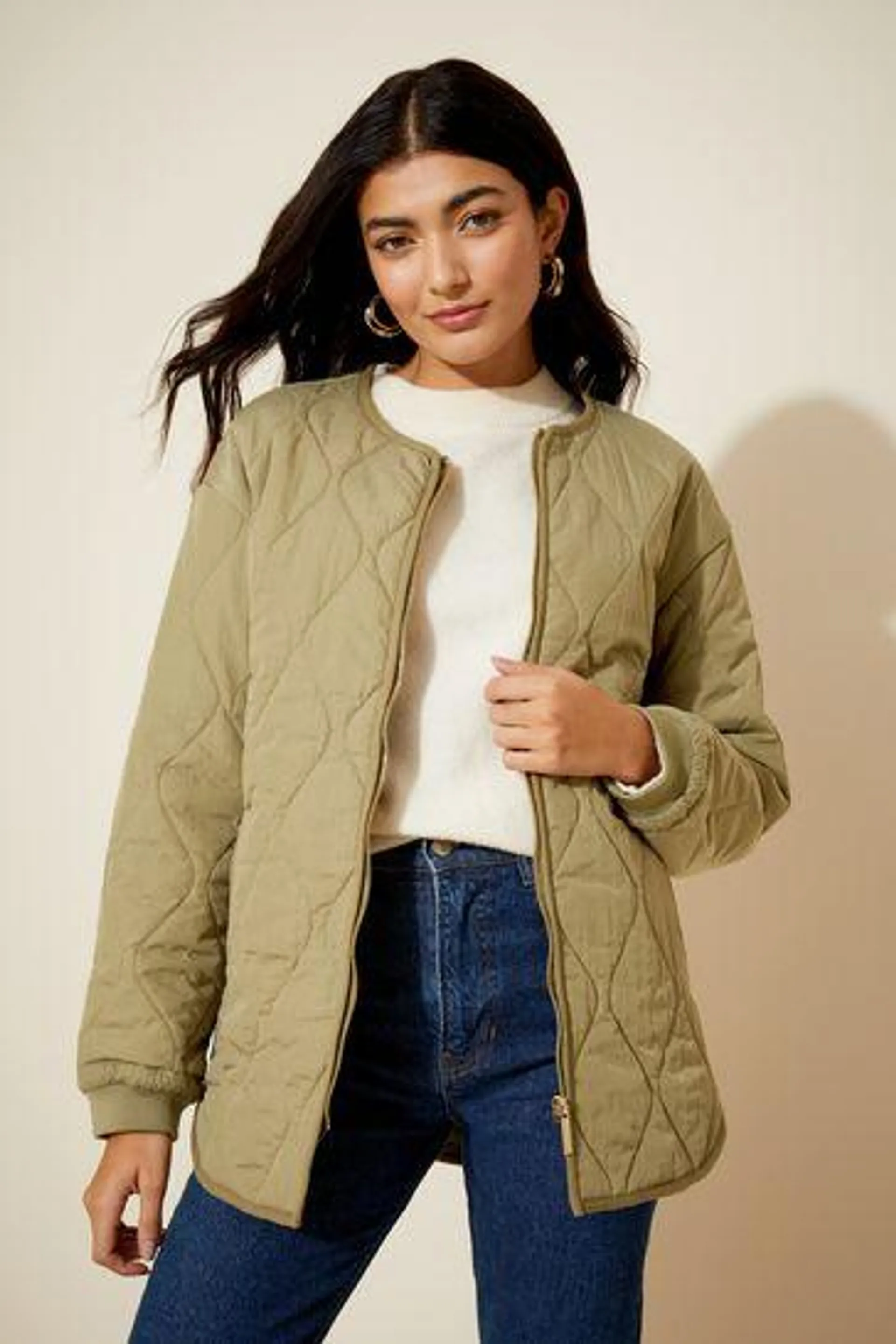 Friends Like These Quilted Zip Up Jacket