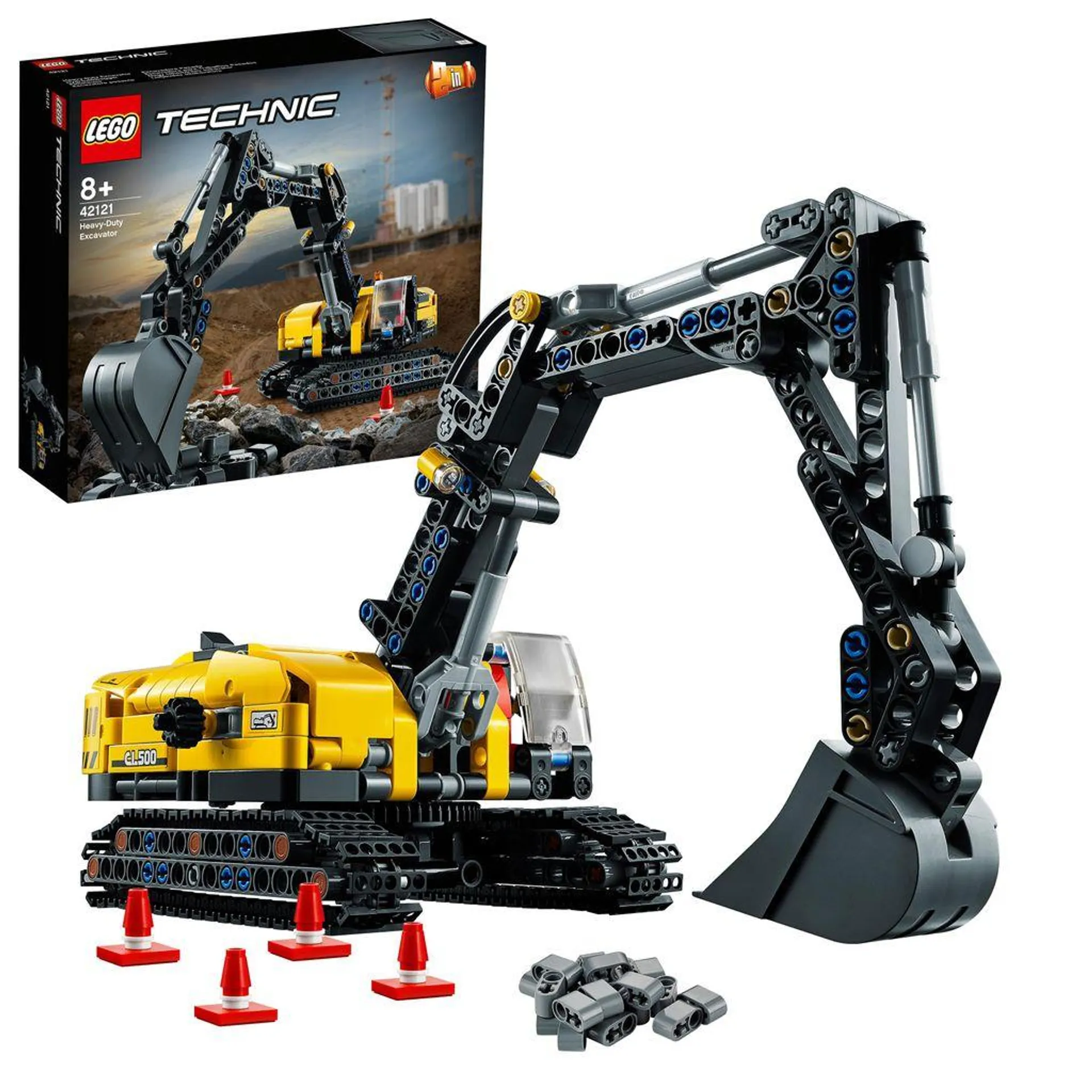 LEGO 42121 Technic hydraulický bagr - model traktoru 2 v 1, stavební vozidlo bagr, dárek pro děti od 8 let, kreativní hračka