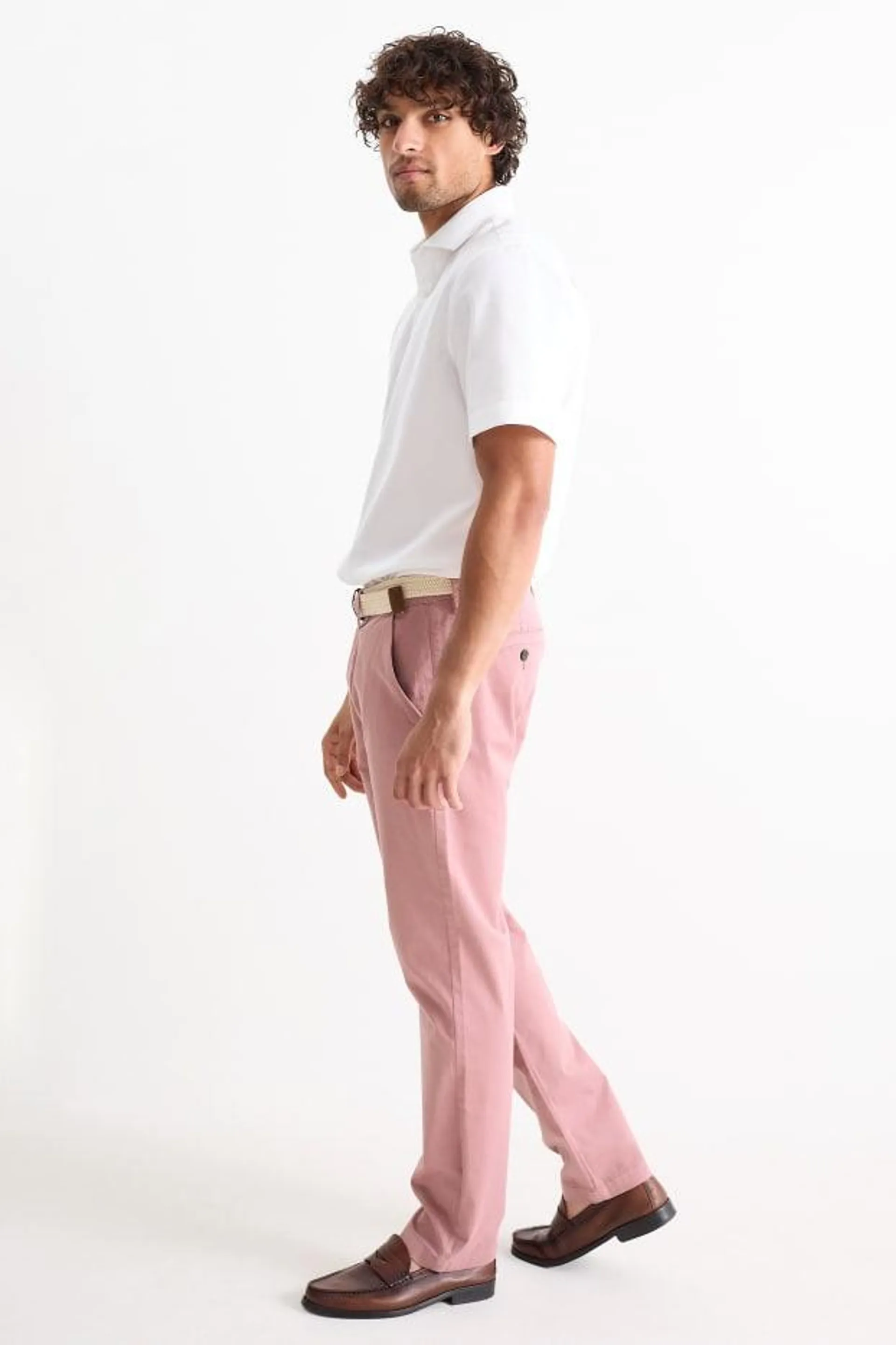 Chinos with belt - regular fit