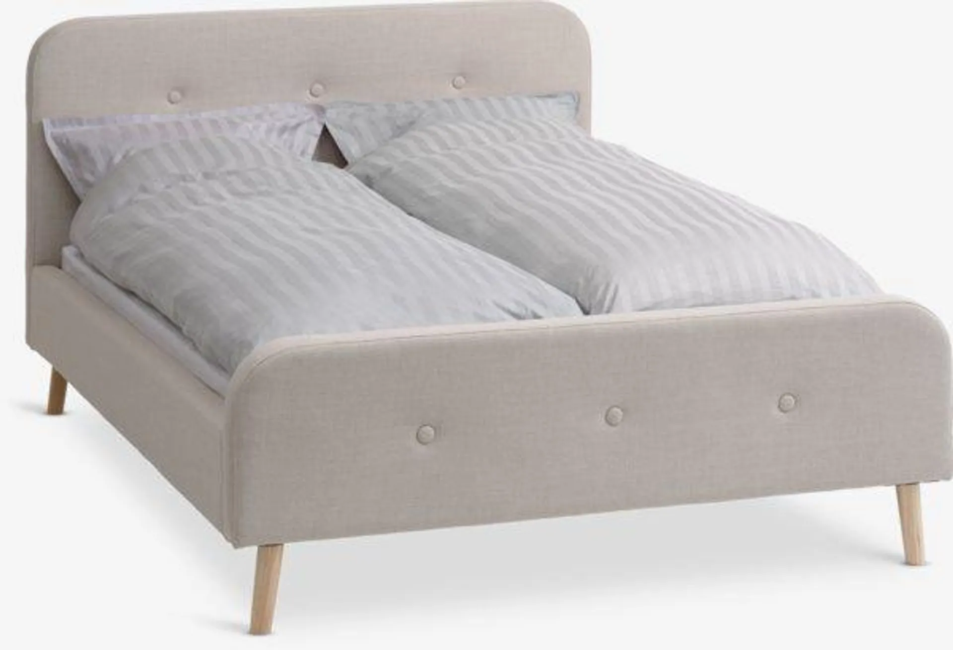 Bed frame KONGSBERG Double beige fabric