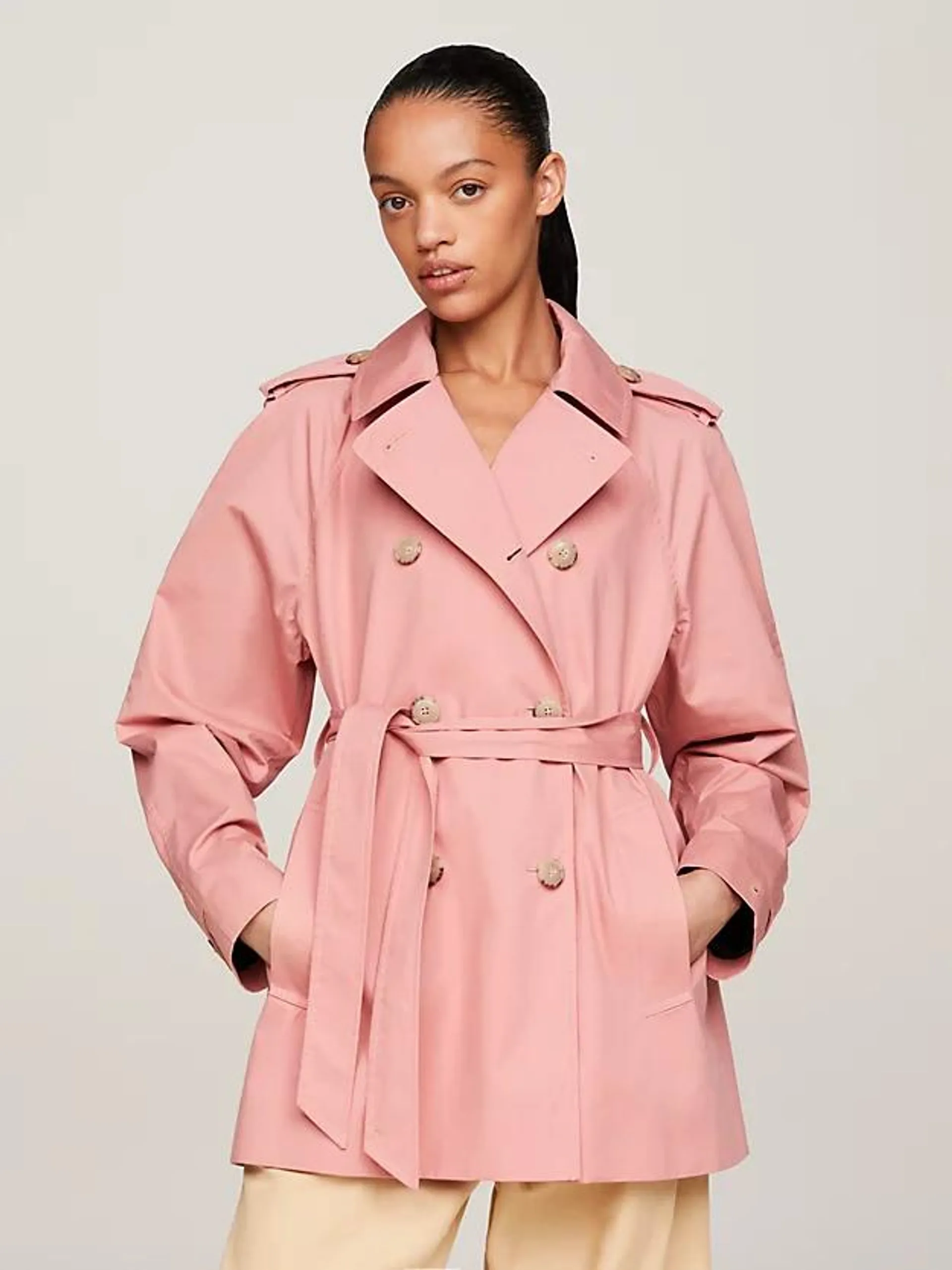 Water Repellent Short Trench Coat