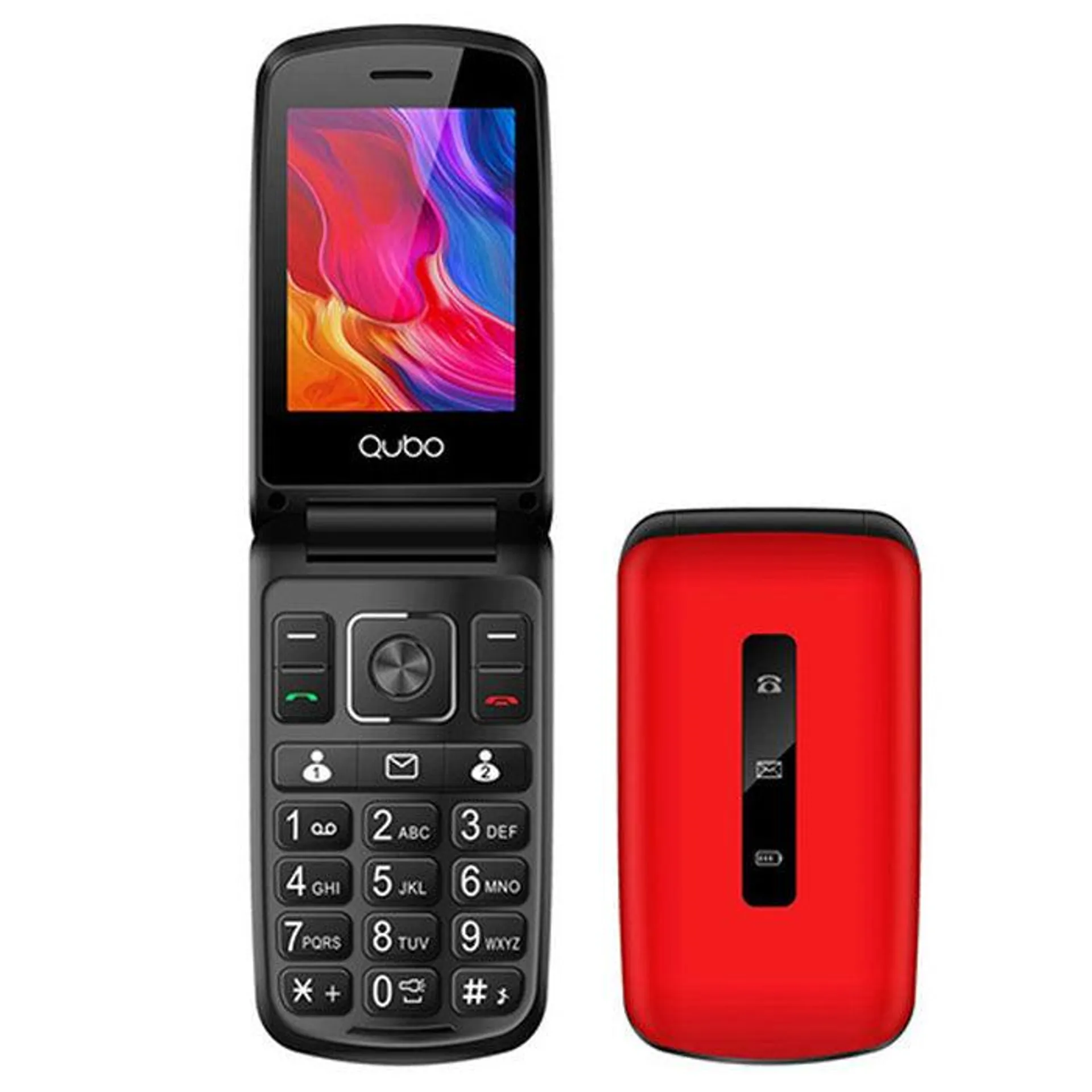 Tlačítkový telefon QUBO P-210 NW, červená