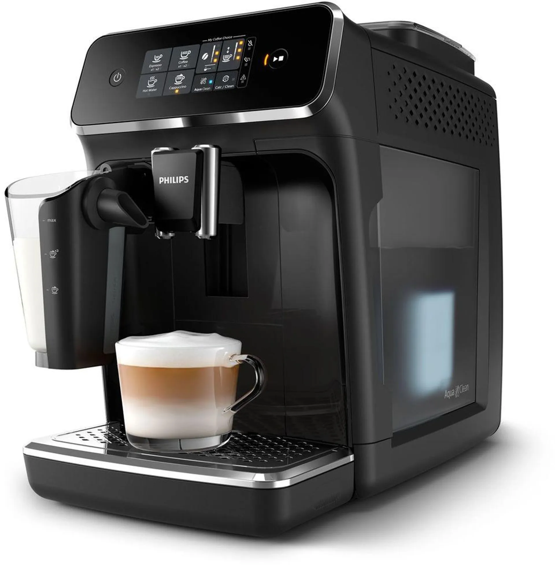 Philips Espresso EP2231 1500W Zásobník na vodu 1,8 l 15 barů 12 nastavení Mlýnek 3 polohy Teplota Nádoba na mléko 0,26 l