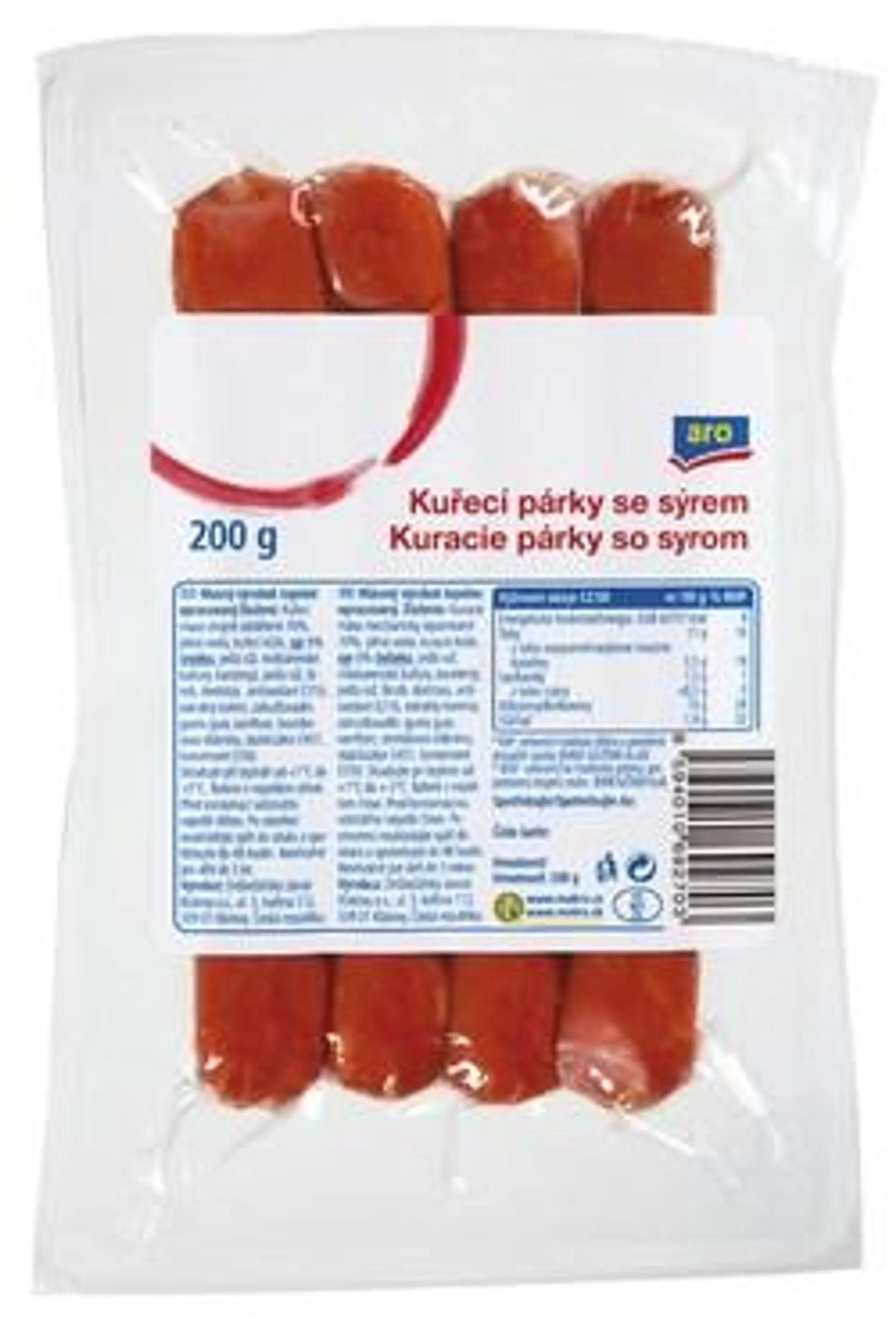 aro Kuřecí párky se sýrem chlaz. 200 g