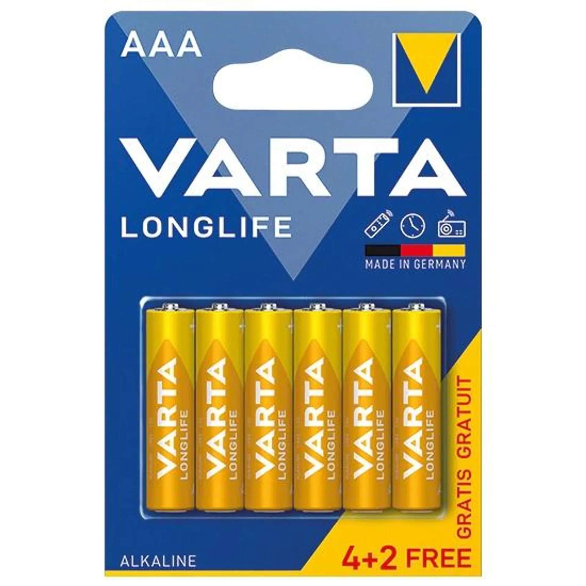 Varta Longlife baterie AAA alkalické, 6 ks