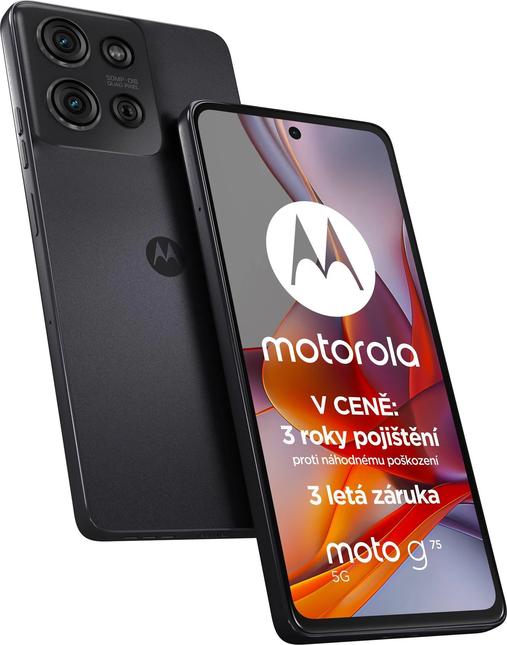 Motorola Moto G75 5G 8GB/256GB Charcoal Grey (3roky pojištění + 1rok záruky navíc)