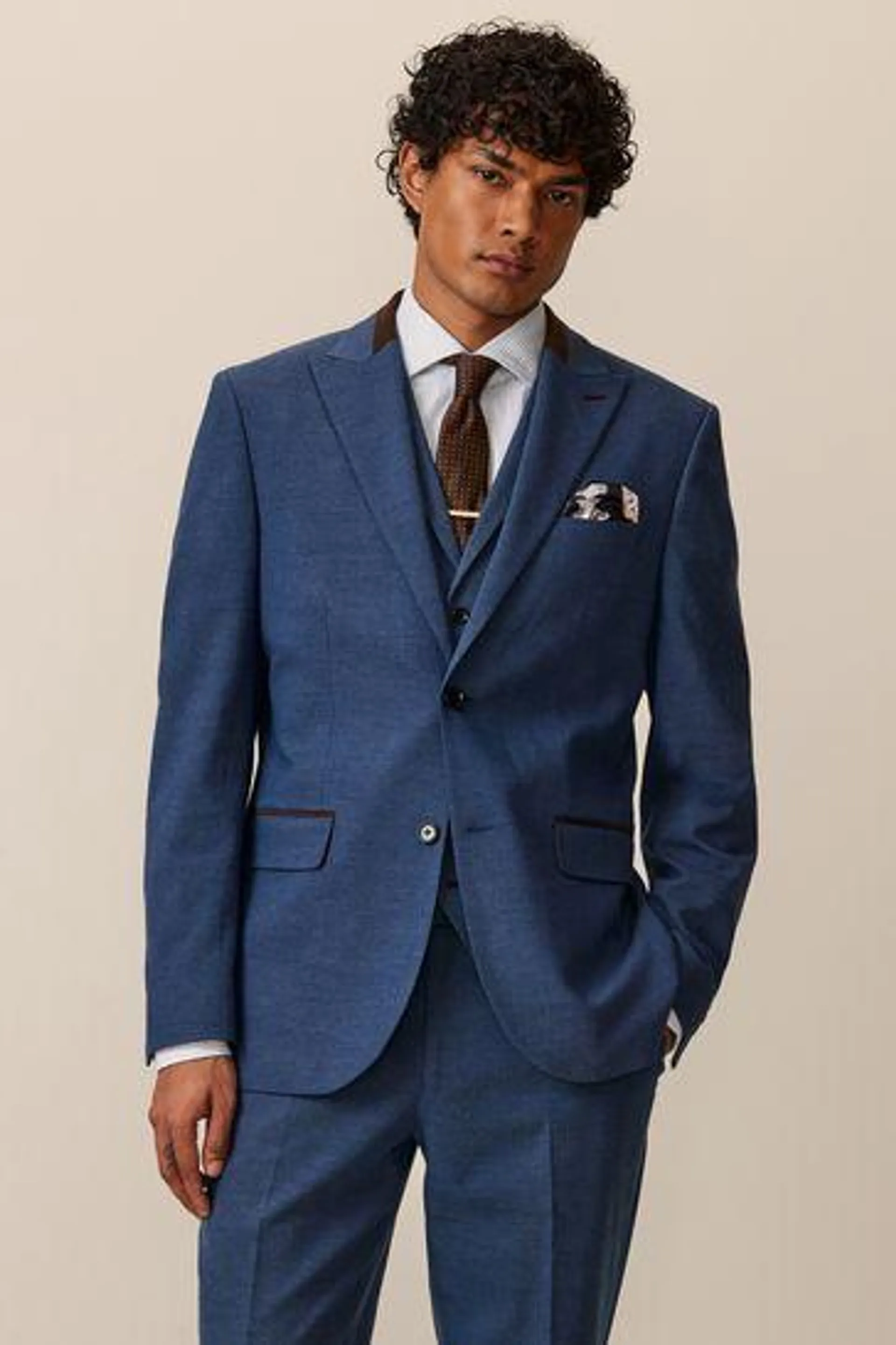 Slim Fit Herringbone Suit Jacket