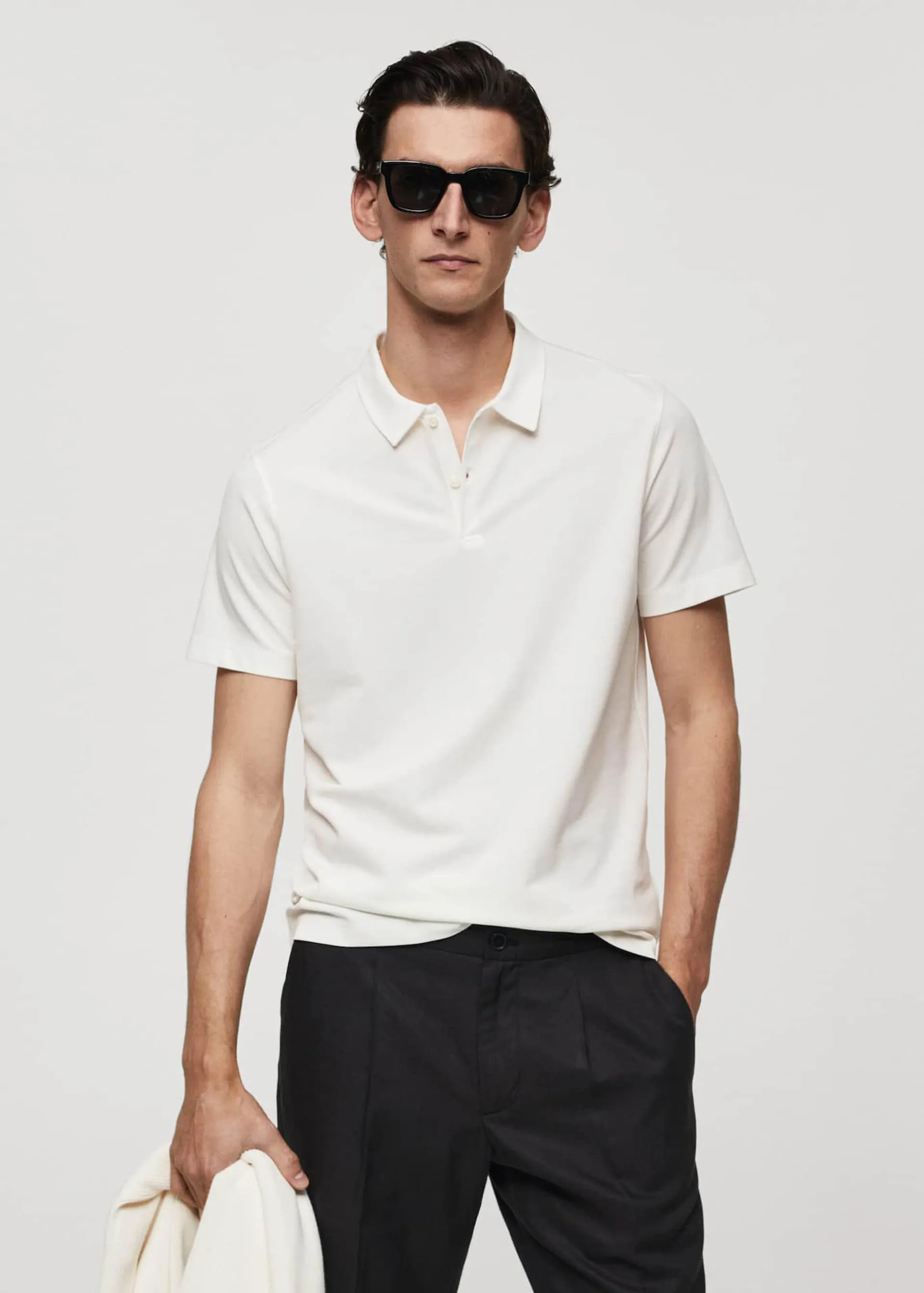 Polo slim fit algodón textura