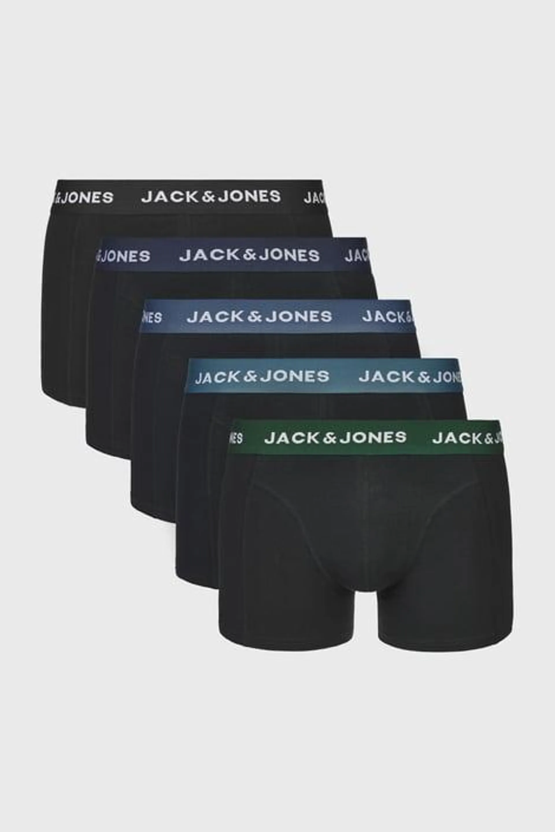 5PACK Boxerky JACK AND JONES Dave - černomodrá