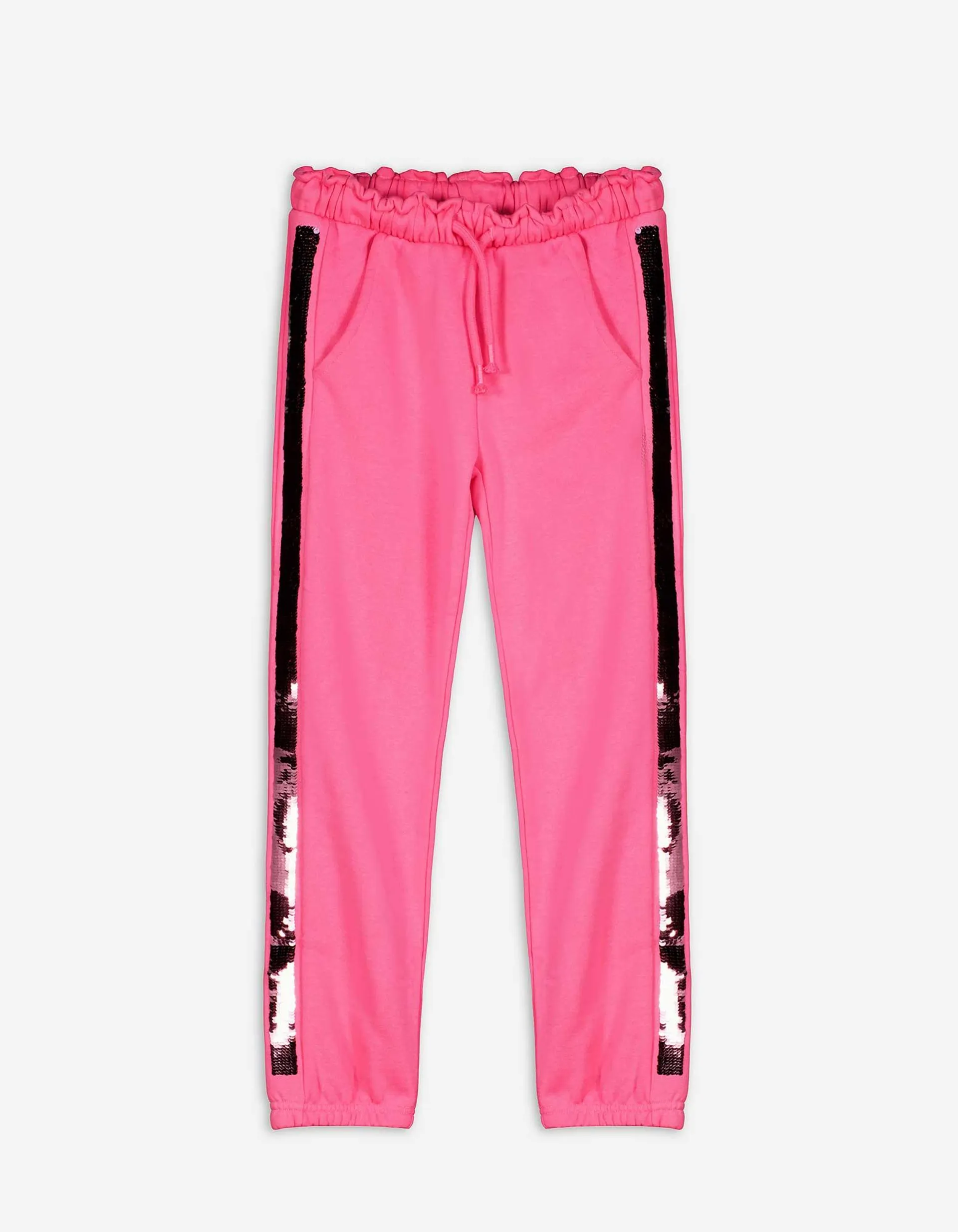 Joggingové kalhoty - Oboustranné flitry - pink