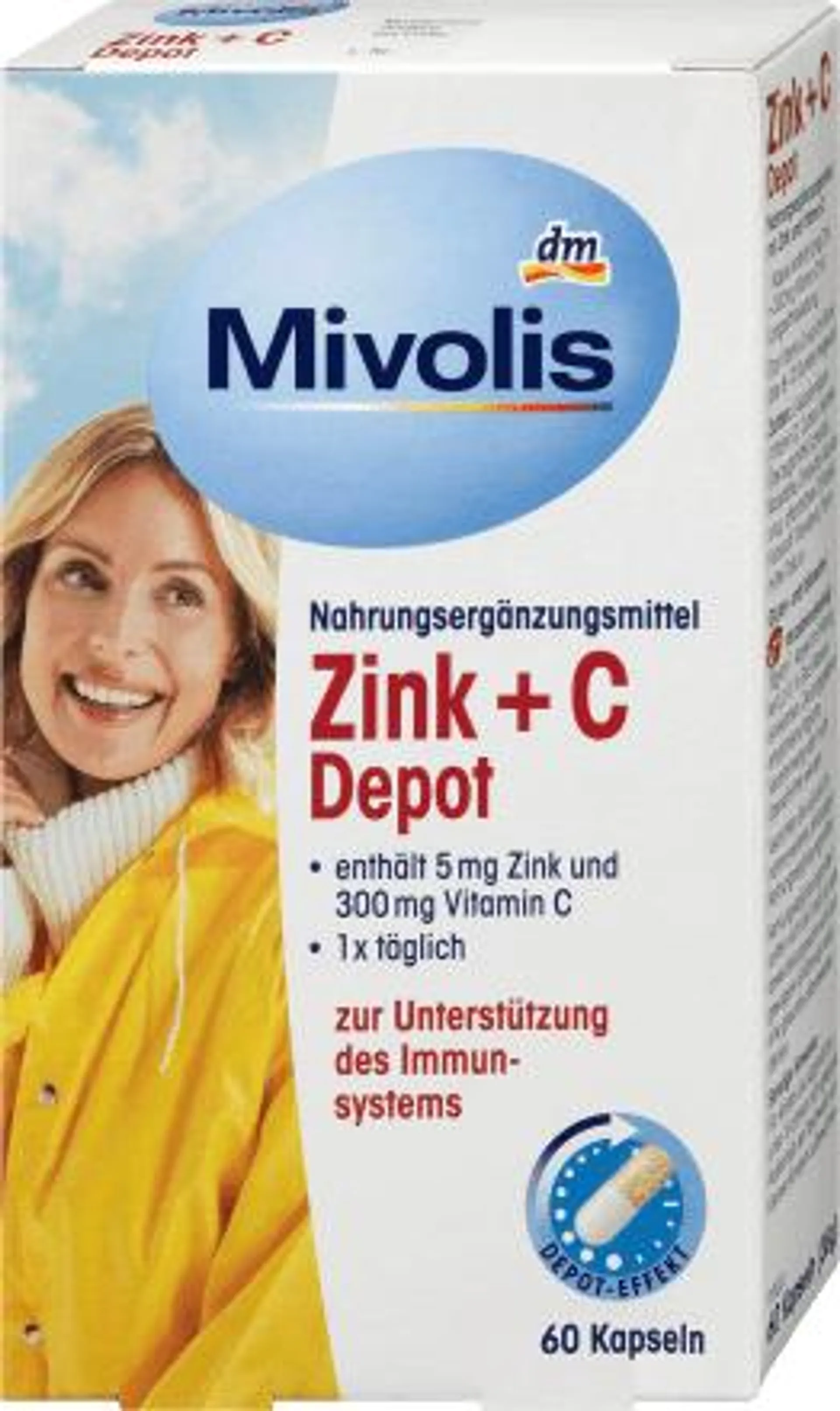 kapsle zinek s vitamínem C, 60 ks