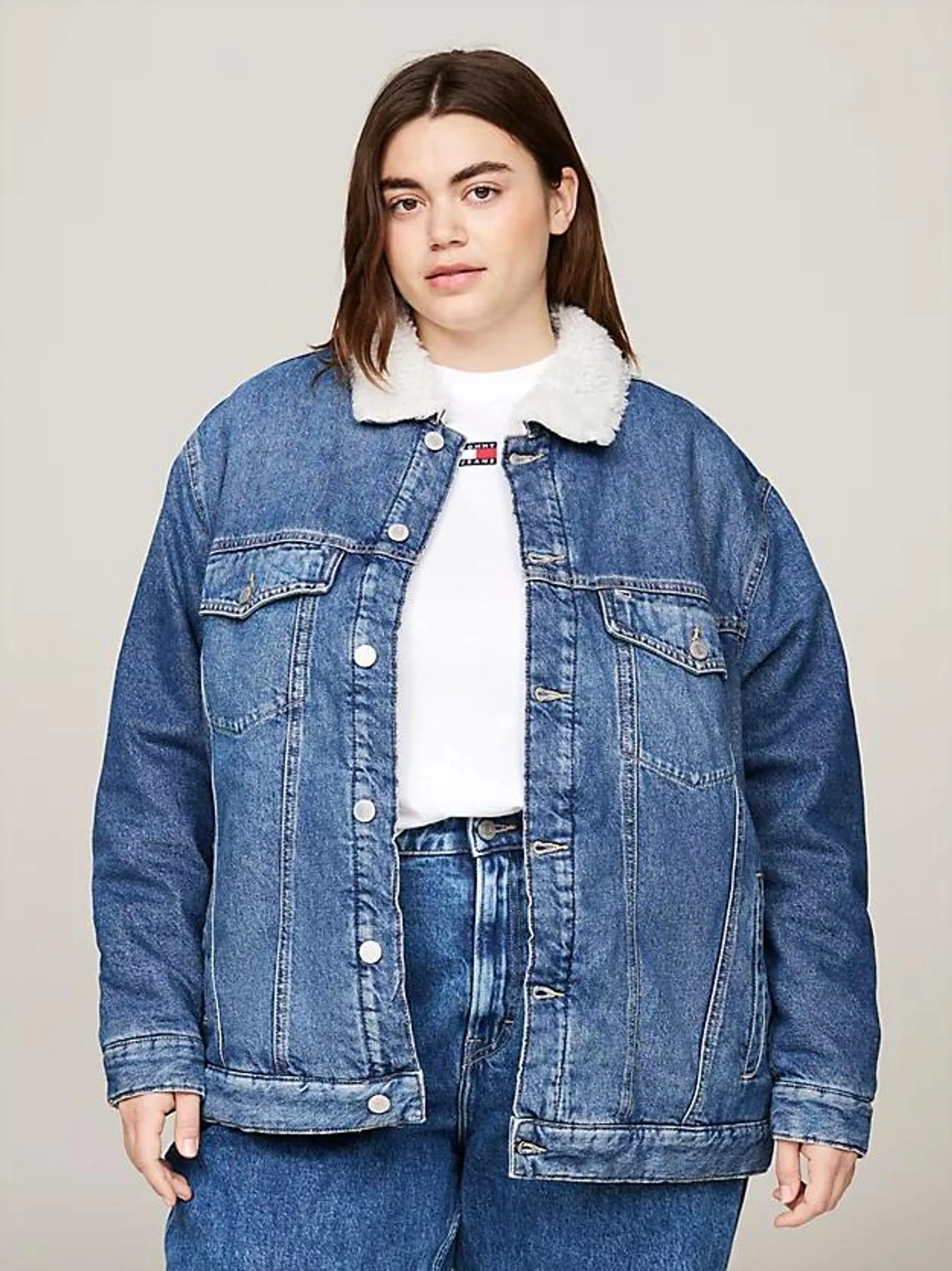 Curve Archive Izzie Teddy Denim Jacket