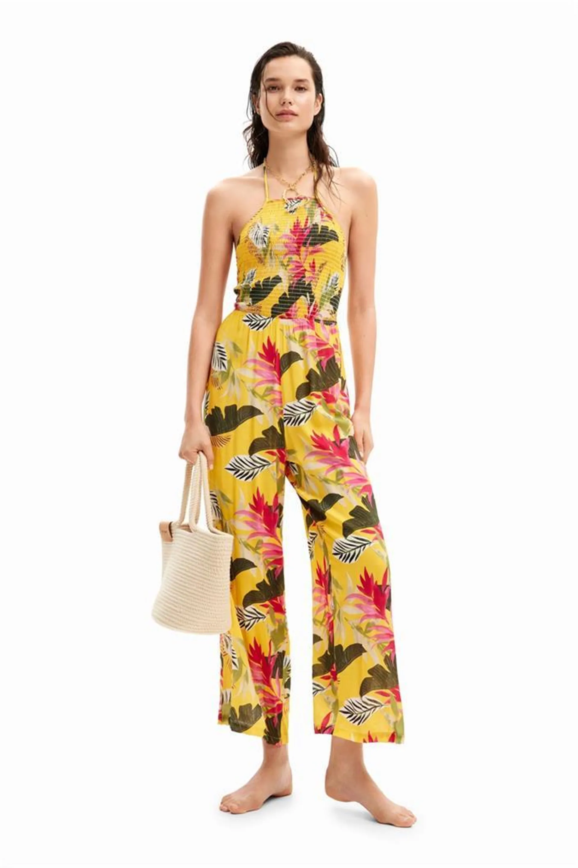 overal Desigual Jumpsuit Tropical amarillo