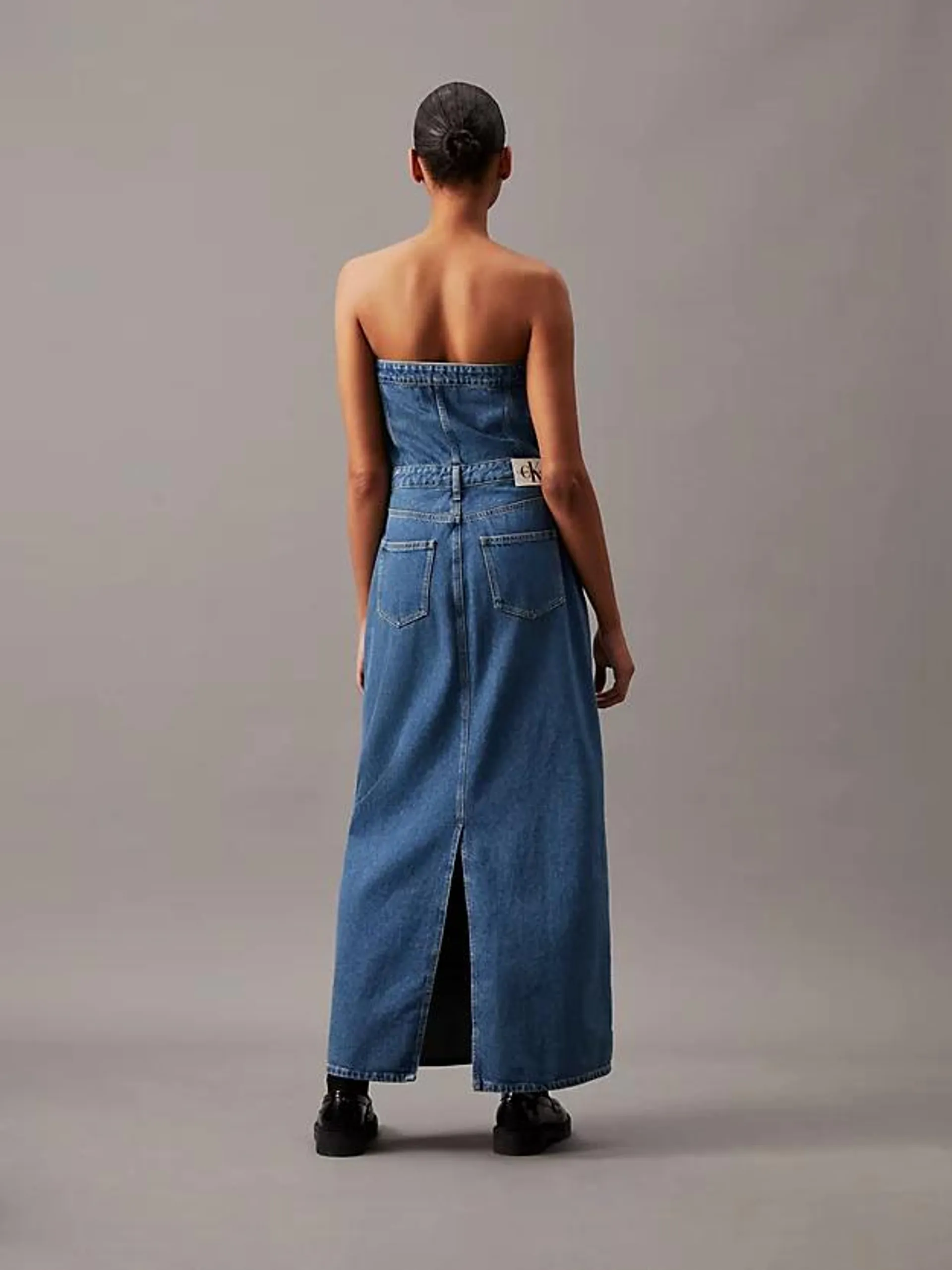 Strapless Denim Maxi Dress