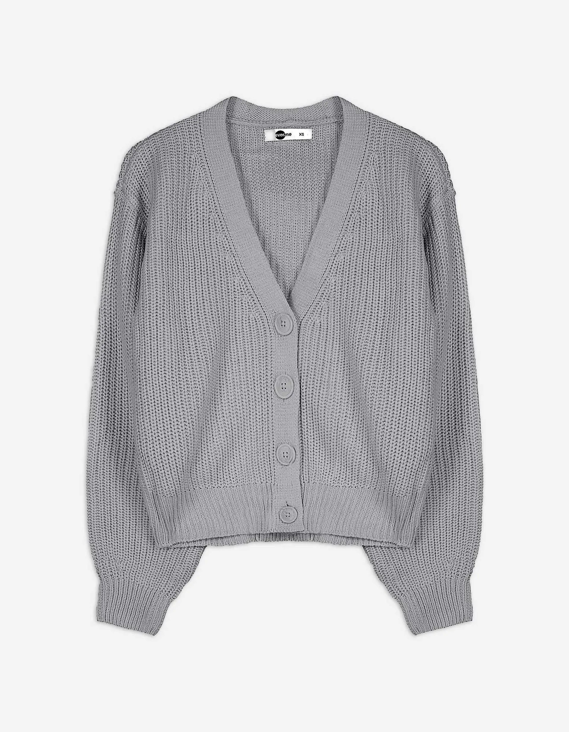 Cardigan - Maglia a coste - grigio