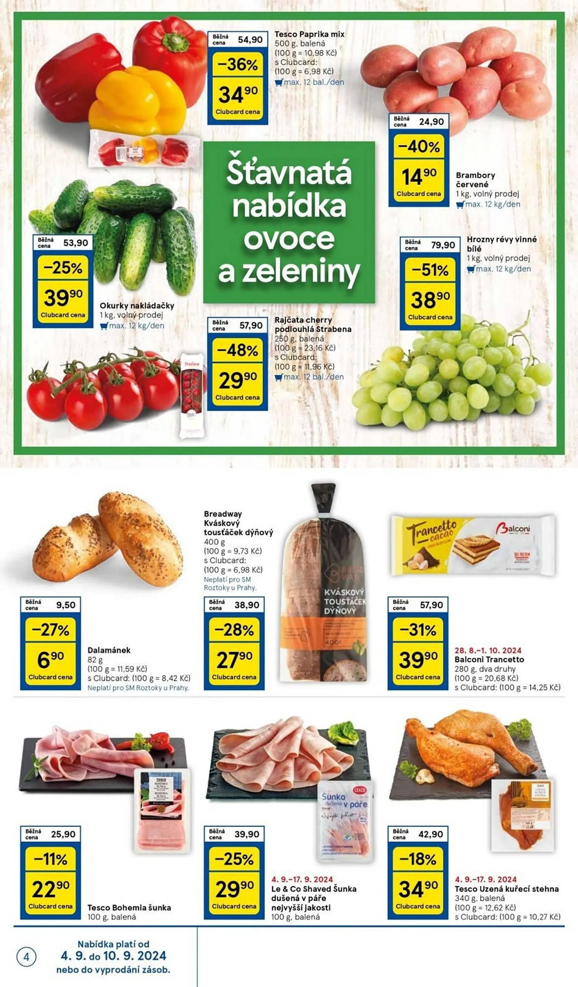 Tesco Supermarket  leták - 4. září 10. září 2024 - Page 4