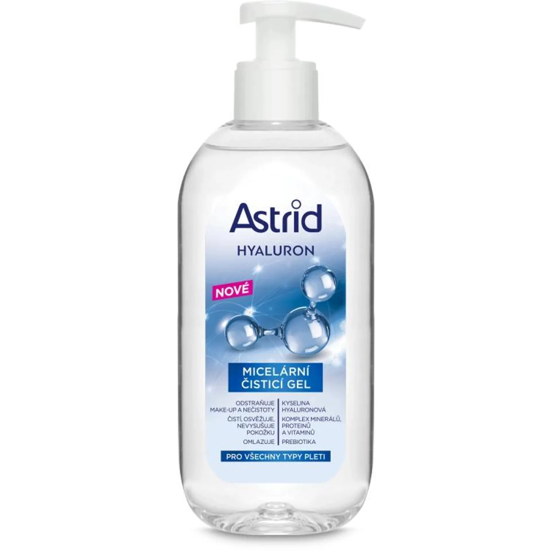 Astrid micelární gel čisticí Hyaluron, 200 ml