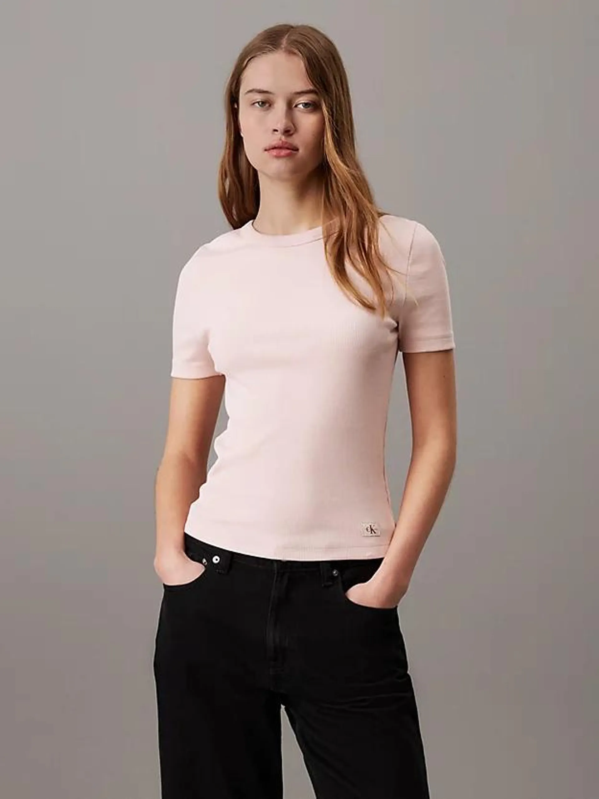 Slim Ribbed Cotton T-shirt