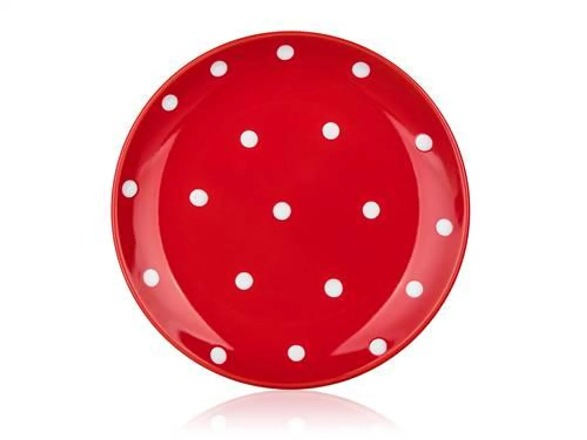 BANQUET Talíř dezertní keramický DOTS 18,6 cm, červený