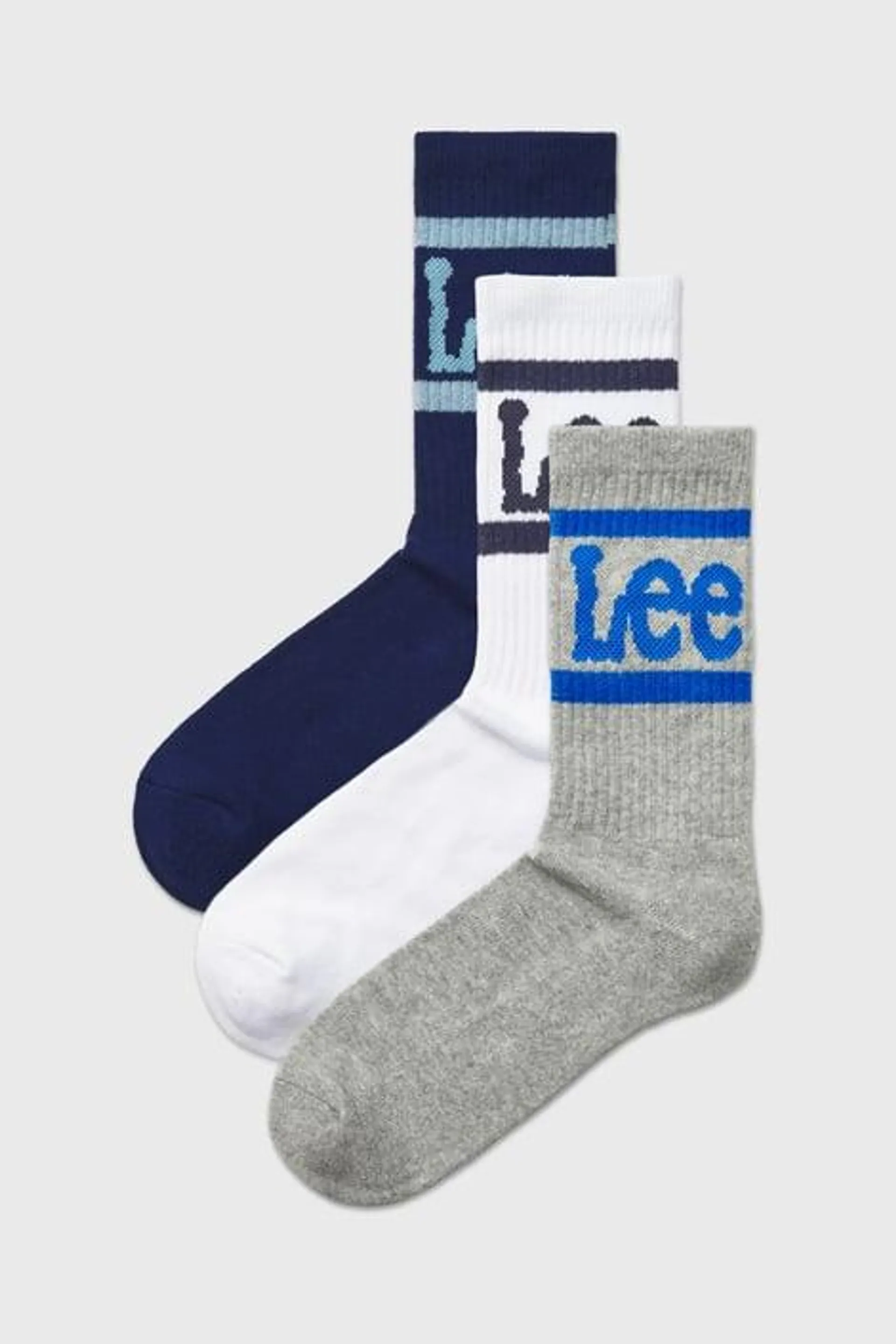 3PACK Sportovní ponožky Lee Crane vysoké - vícebarevná