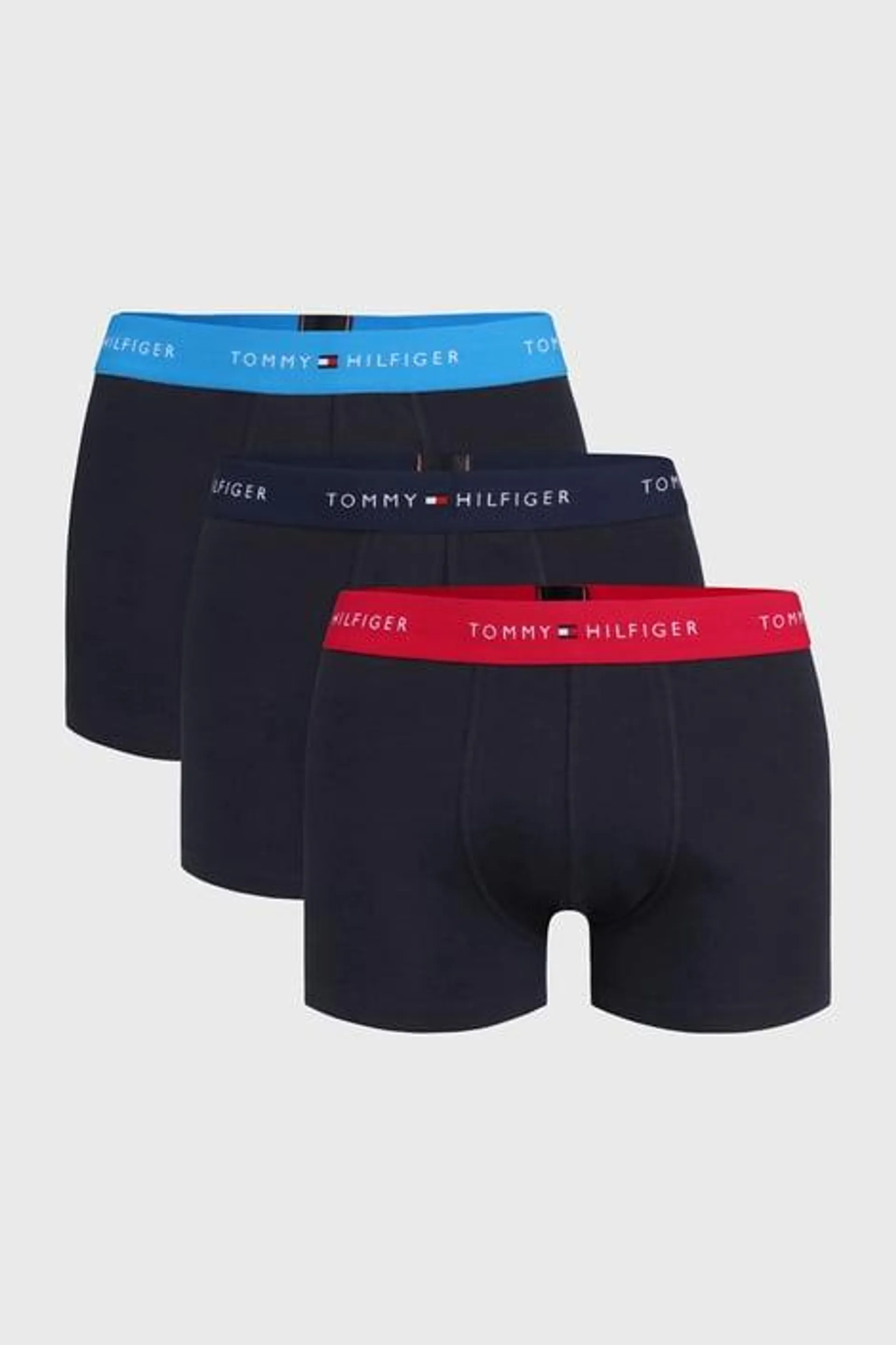 3PACK Boxerky Tommy Hilfiger Signature - tmavěmodrá