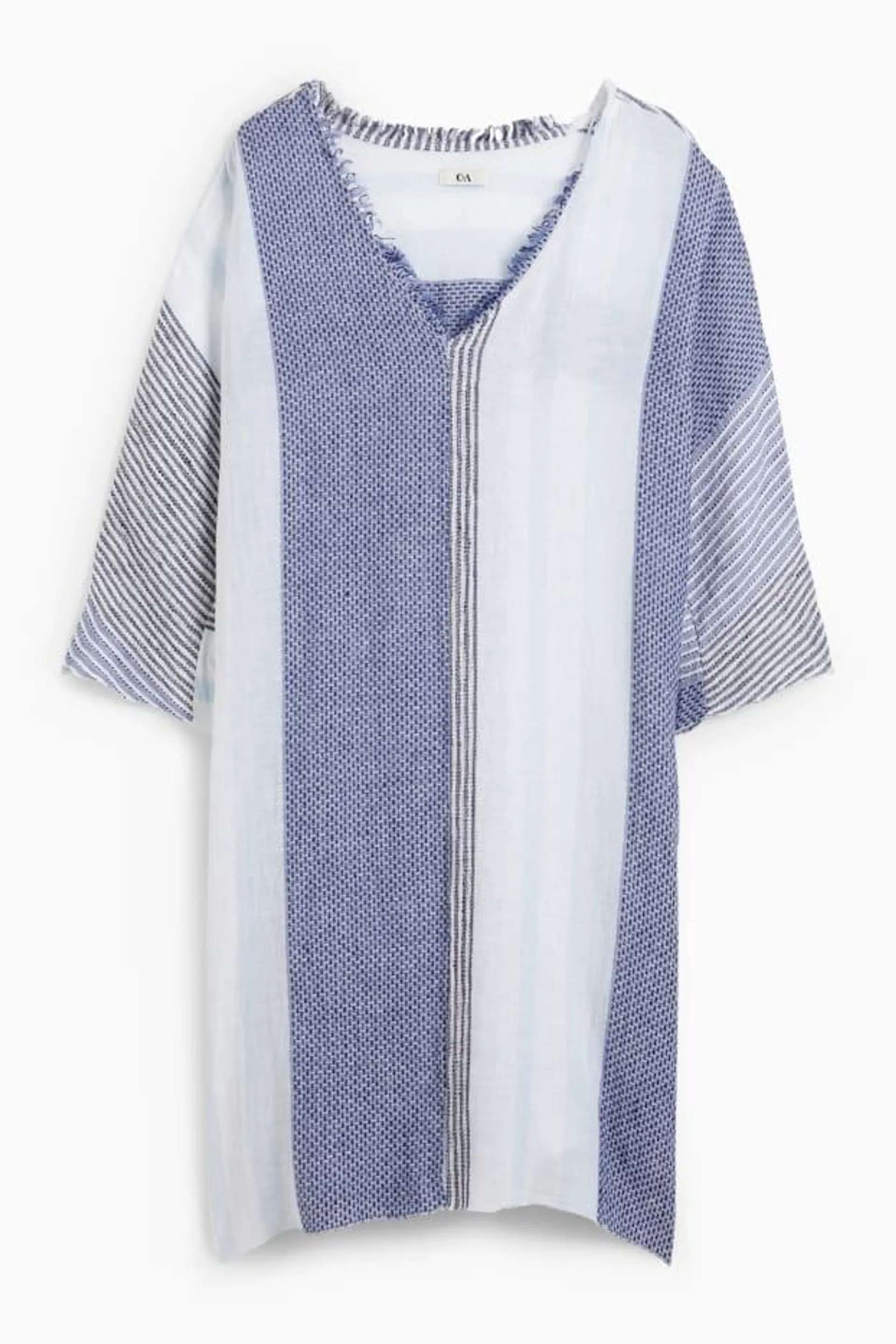 V-neck tunic dress - striped