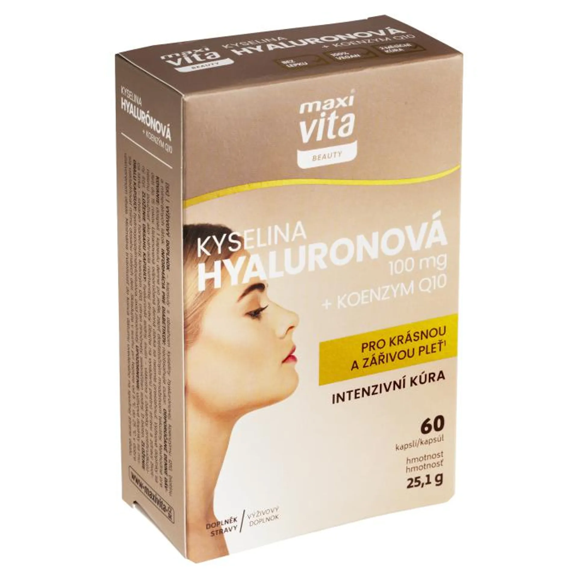 Maxi Vita Beauty Kyselina hyaluronová 100 mg + koenzym Q10 60 kapslí 25,1g