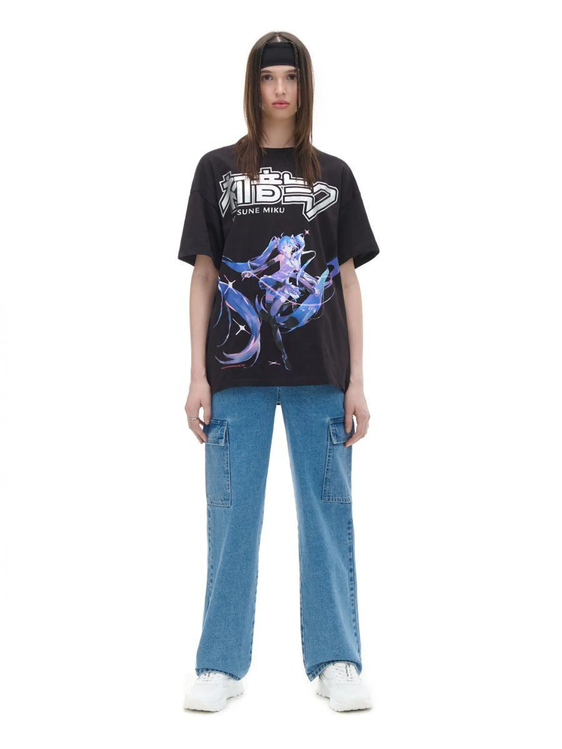 Tričko oversize s potiskem Hatsune Miku