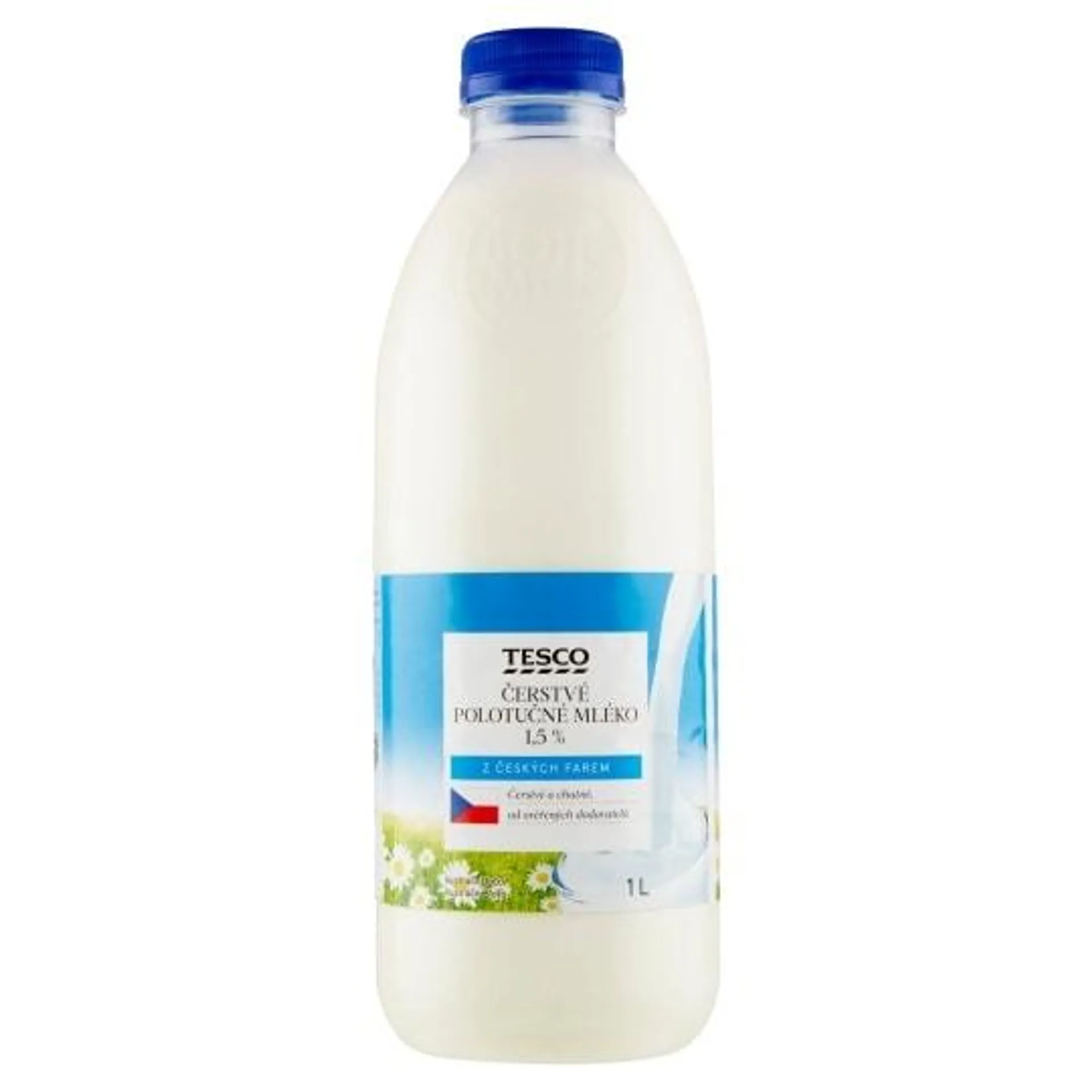 Tesco Čerstvé polotučné mléko 1,5% 1l