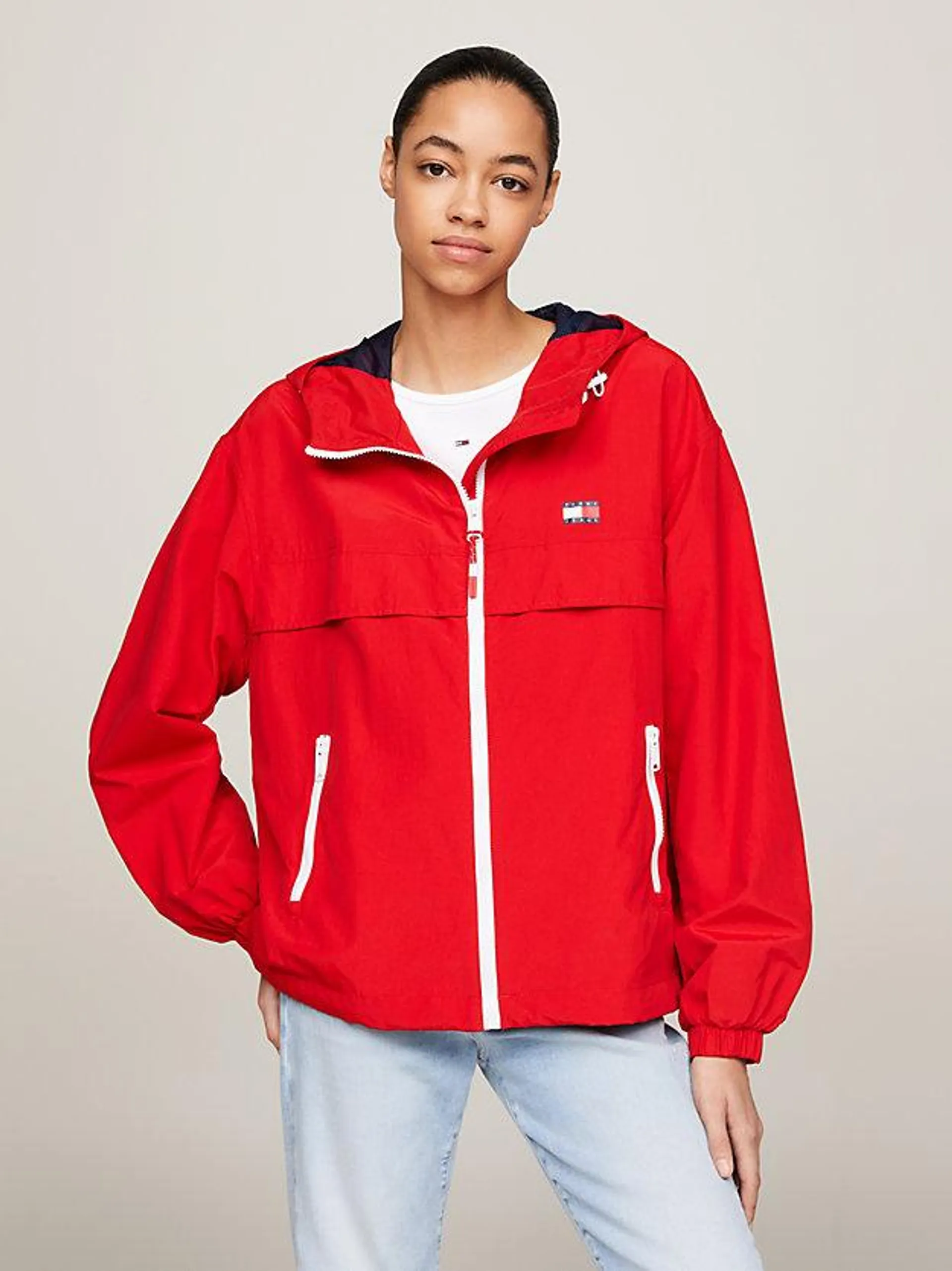 Zip-Thru Hooded Chicago Windbreaker