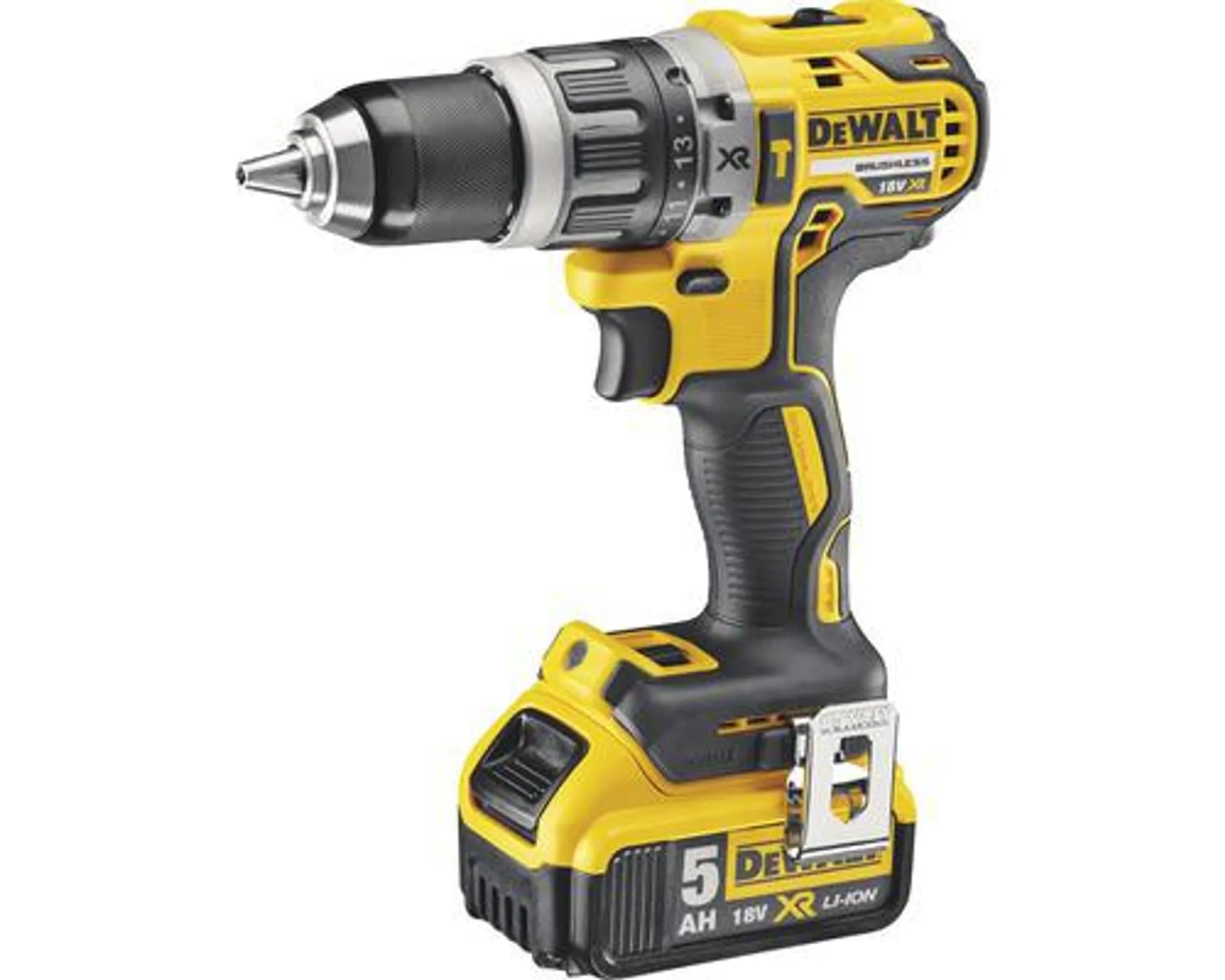 Aku vrtací šroubovák DeWalt DCD796P2-QW 18V, včetně 2x aku 5,0Ah a nabíječky