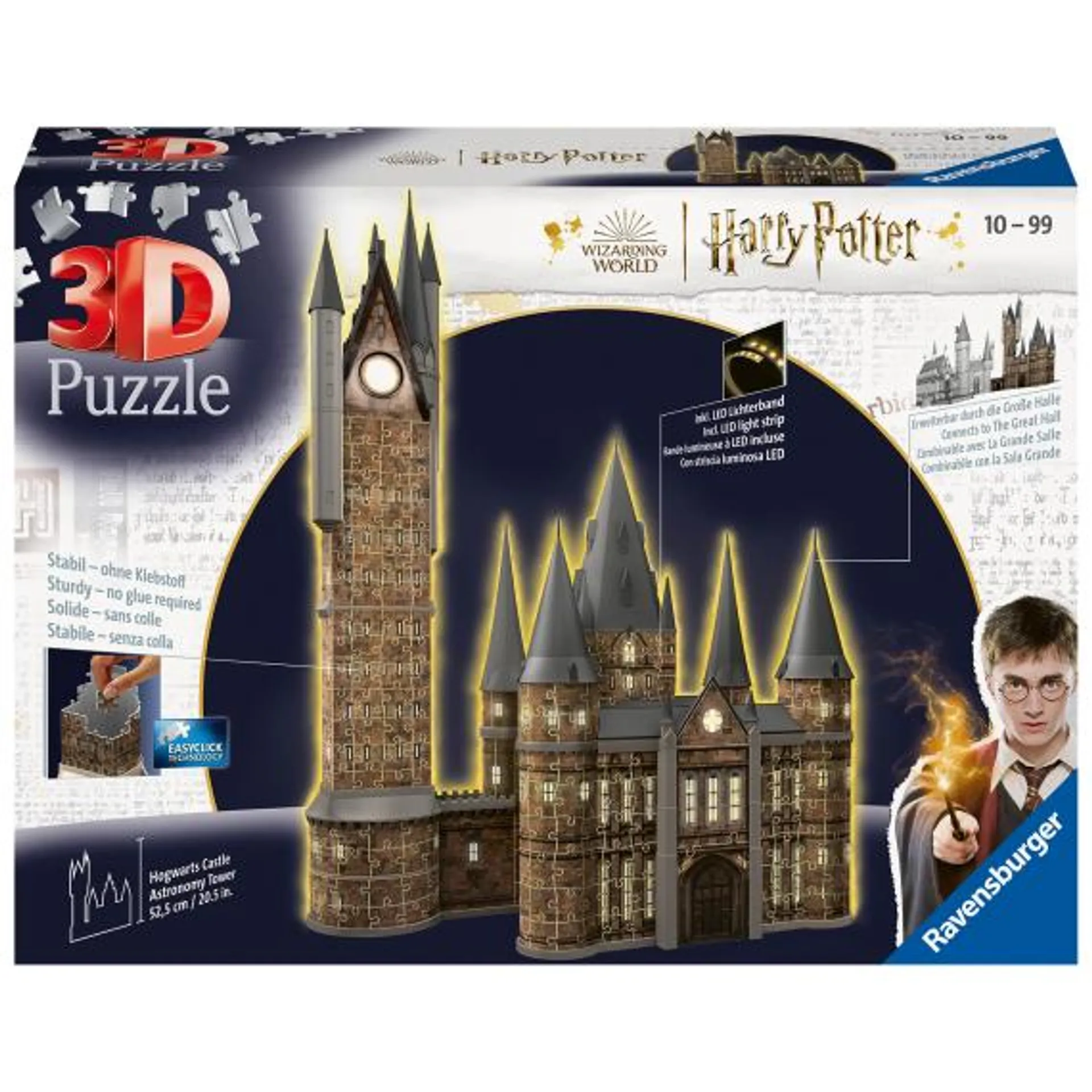 Puzzle 3D Harry Potter: Bradavický hrad - Astronomická věž (Noční edice) 540 dílků