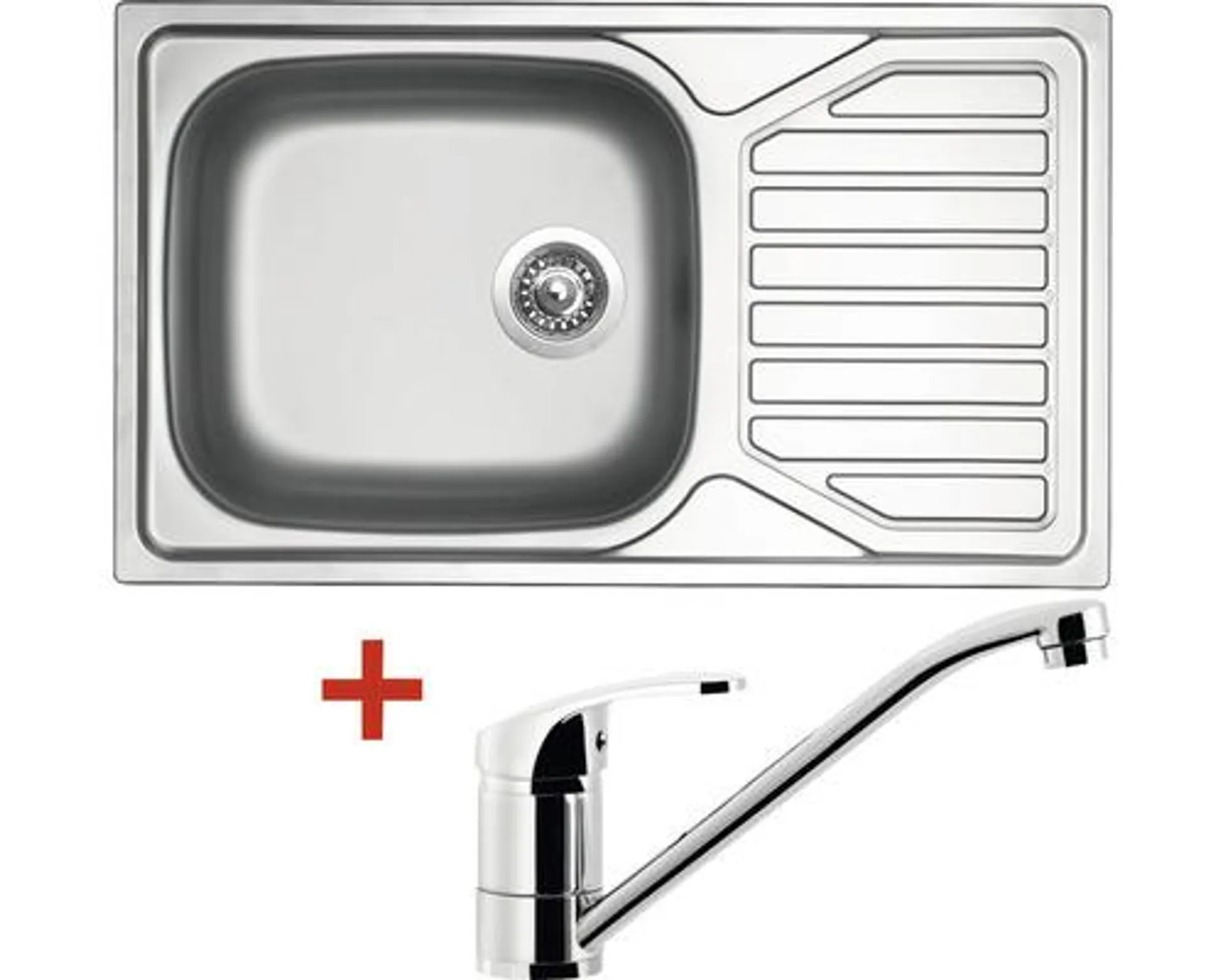 Nerezový dřez s baterií Sinks OKIO 860 XXL V+PRONTO 500 x 860 mm OK103MXVPRCL