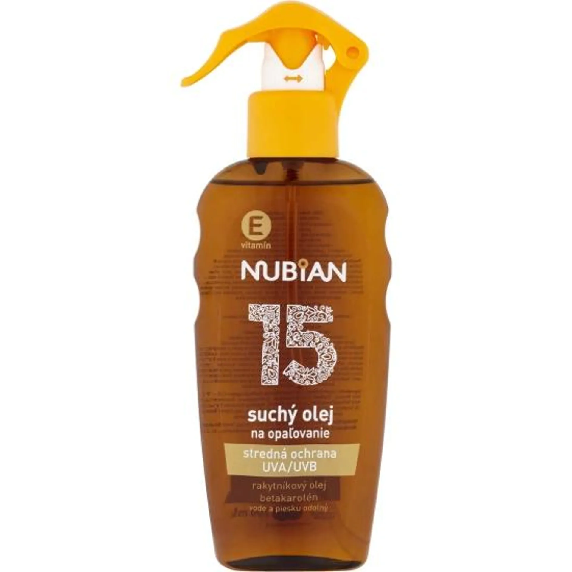 Nubian OF 15 Sprej suchý olej na opalování, 200 ml