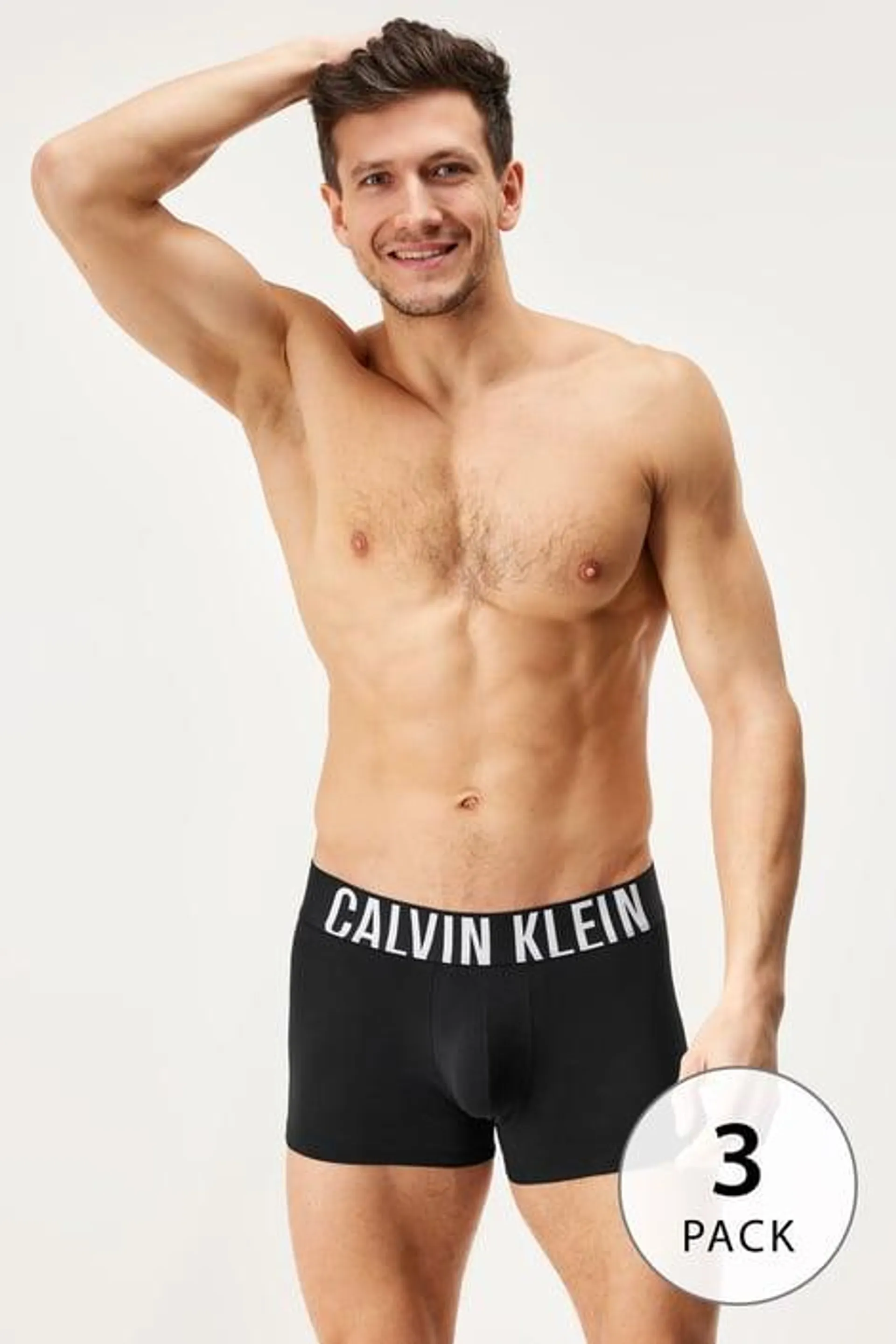 3PACK Boxerky Calvin Klein Intense Power - černá
