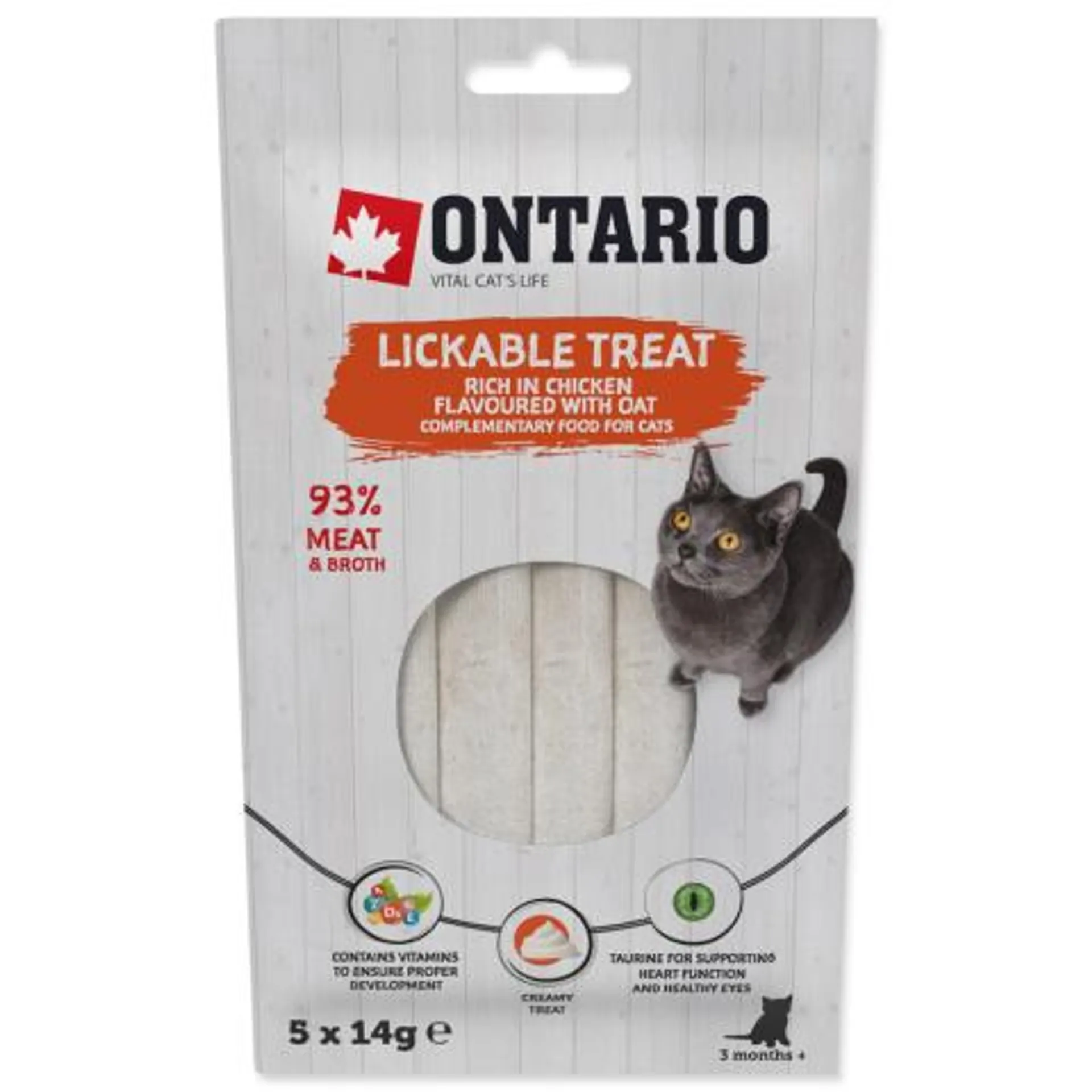 Ontario pochoutka lízací kuřecí + oves 5x14g