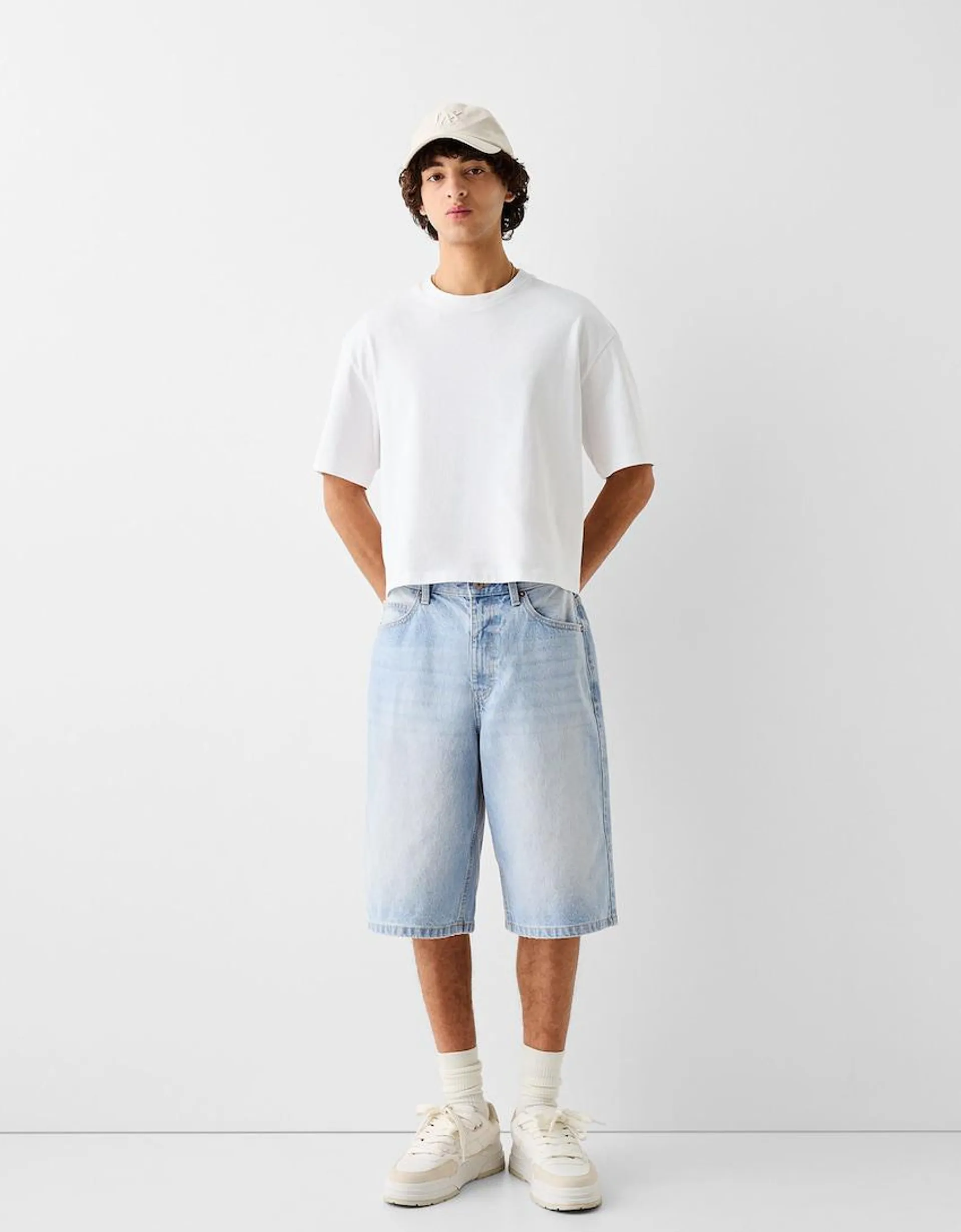 Jeans-Bermudashorts im Baggy-Stil