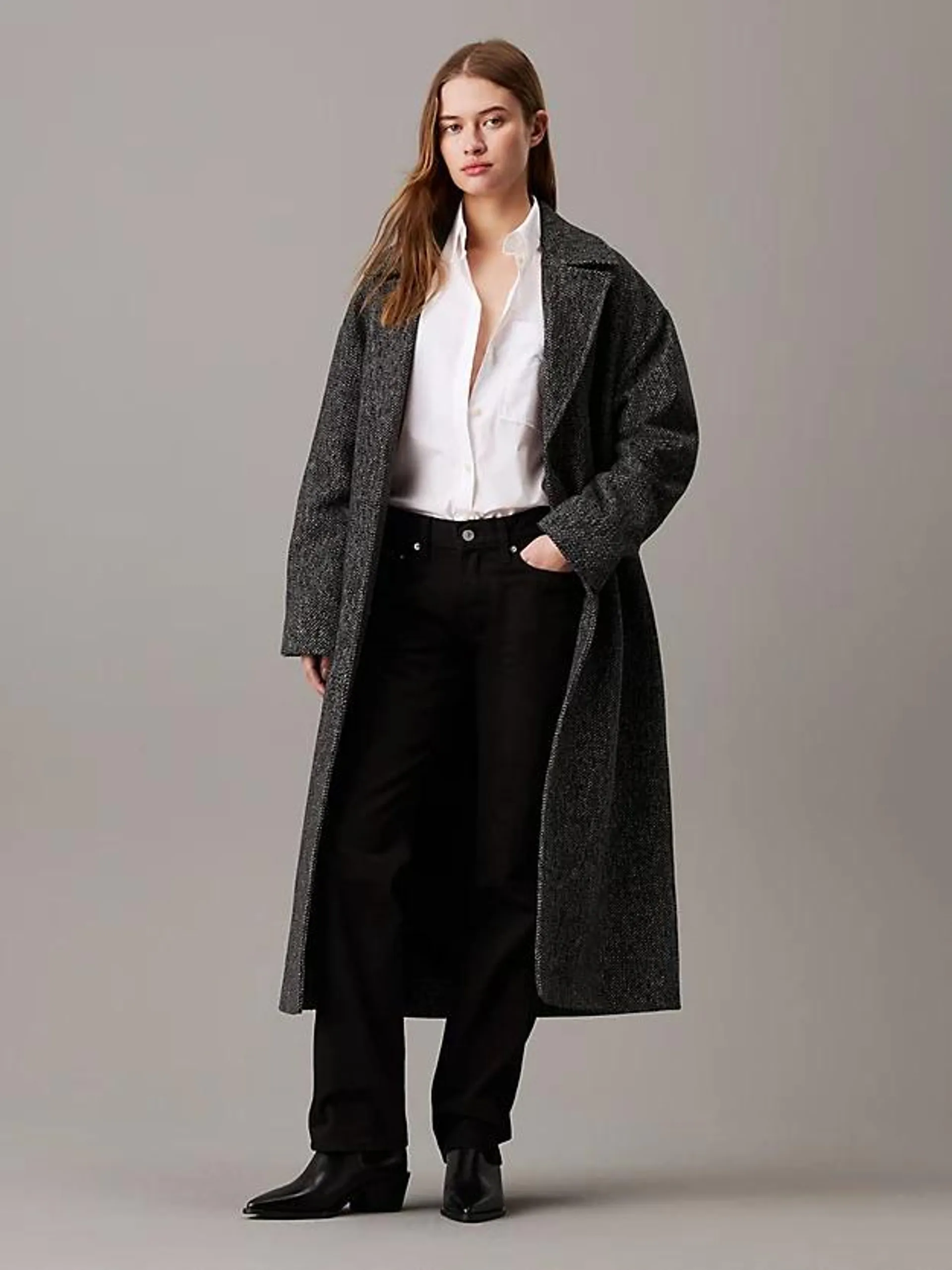 Wool Melange Long Coat