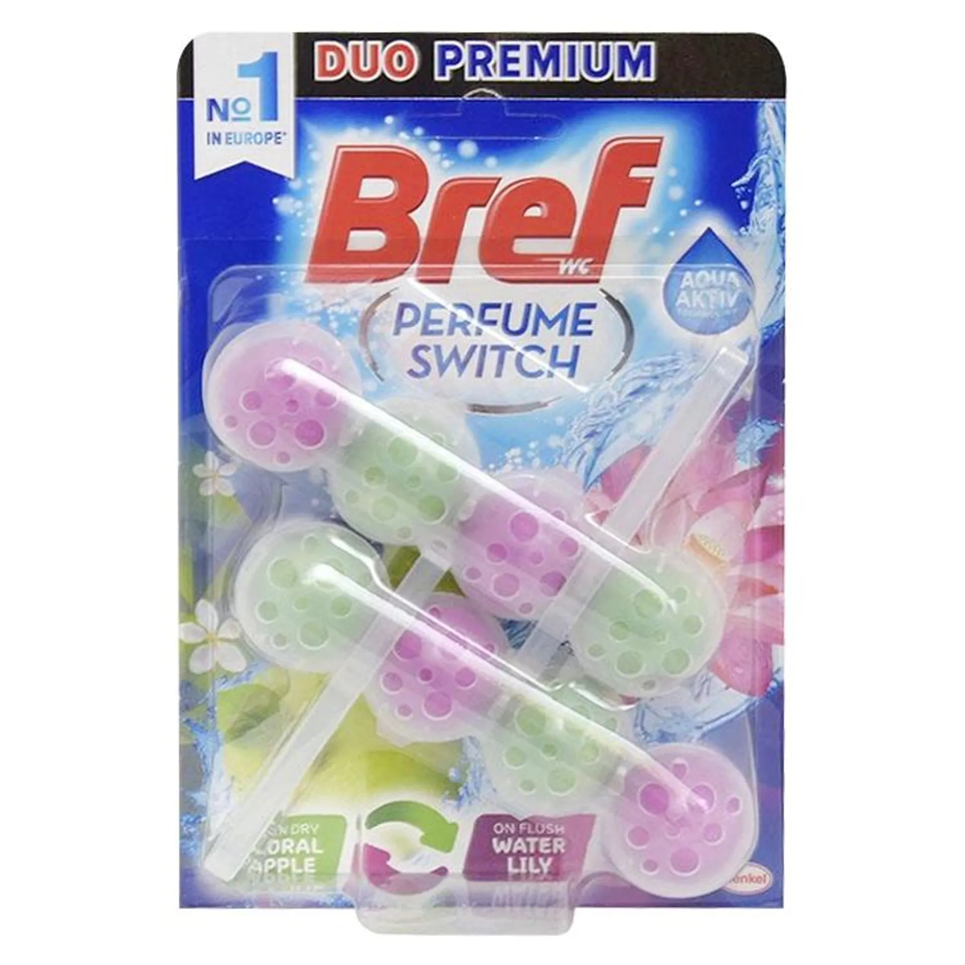 Bref Perfume Switch Floral Apple & Water Lily WC blok, 2 x 50 g