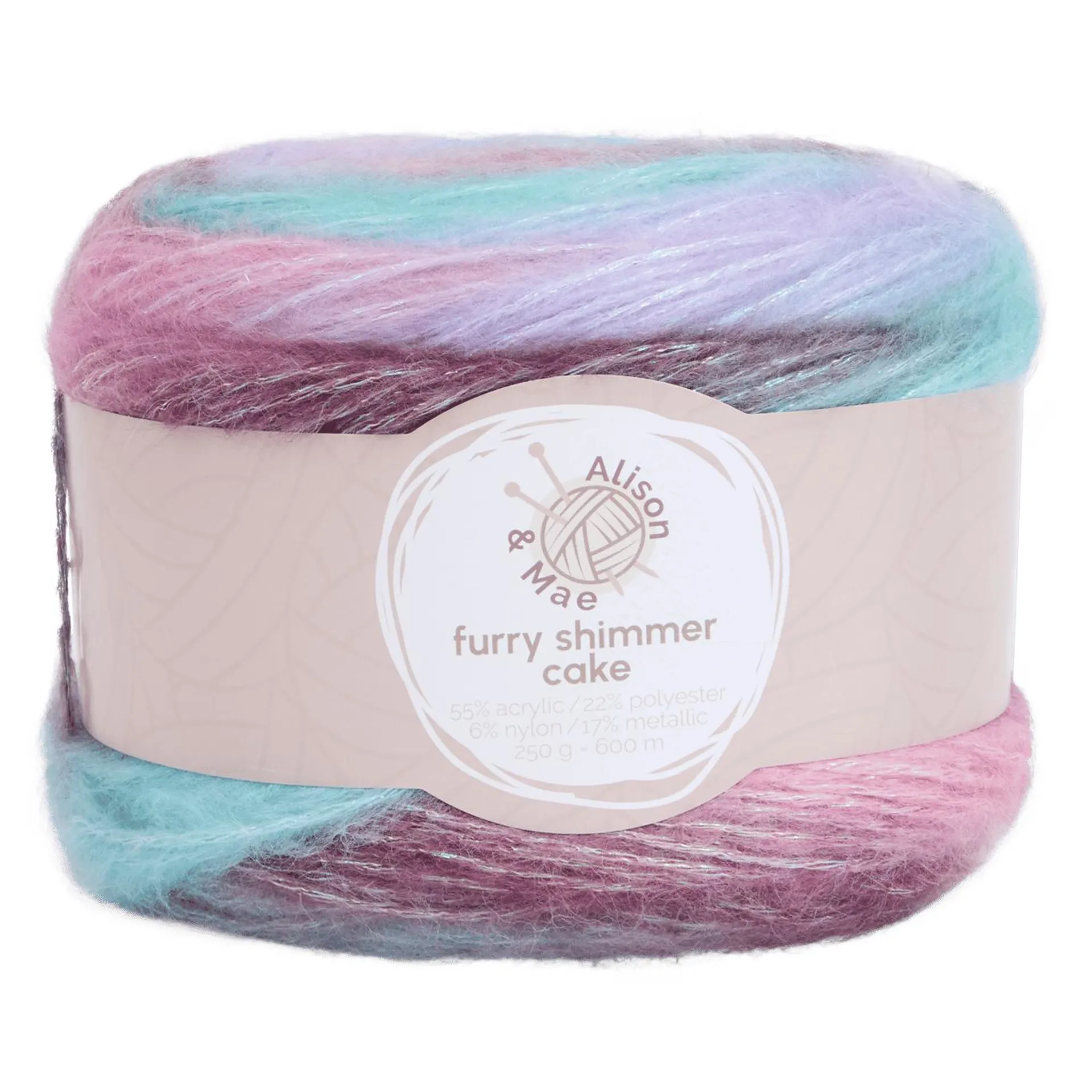 Lesklá příze Alison & Mae Furry Shimmer Cake